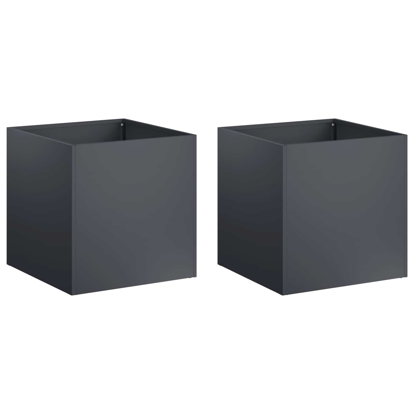 Kerti cserép 2 db antracitszürke 35 x 35 x 35 cm