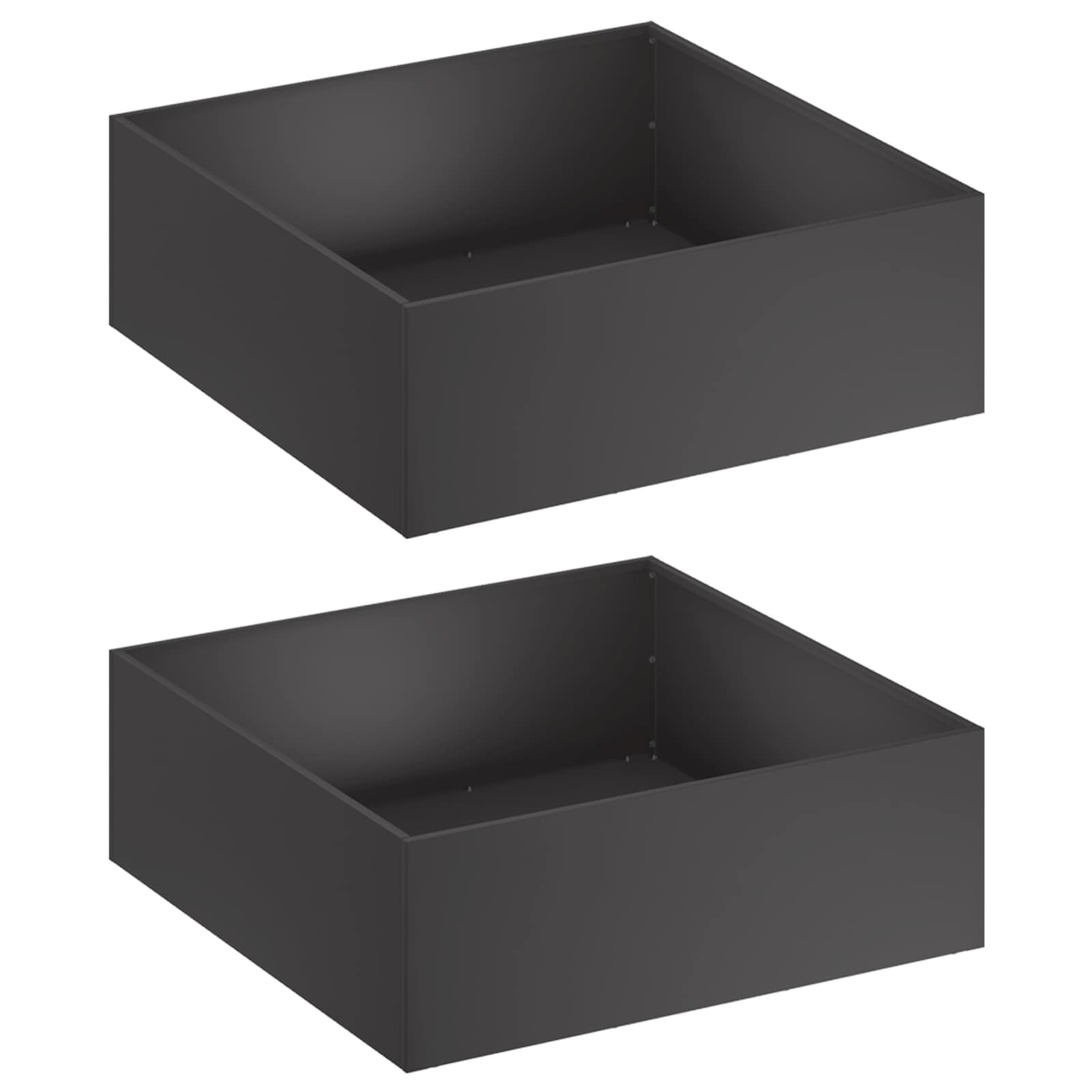 Kerti cserép 2 db fekete 60 x 60 x 20 cm hidegen hengerelt acél