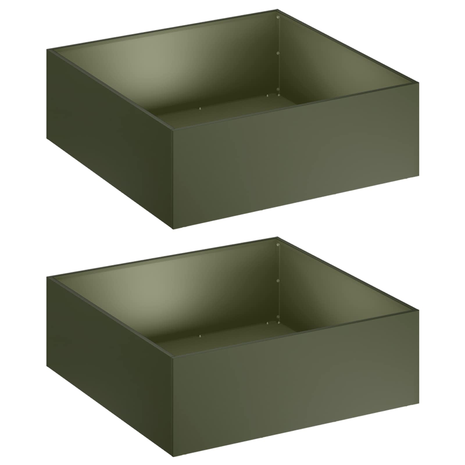 Kerti cserép 2 db olajzöld 60 x 60 x 20 cm