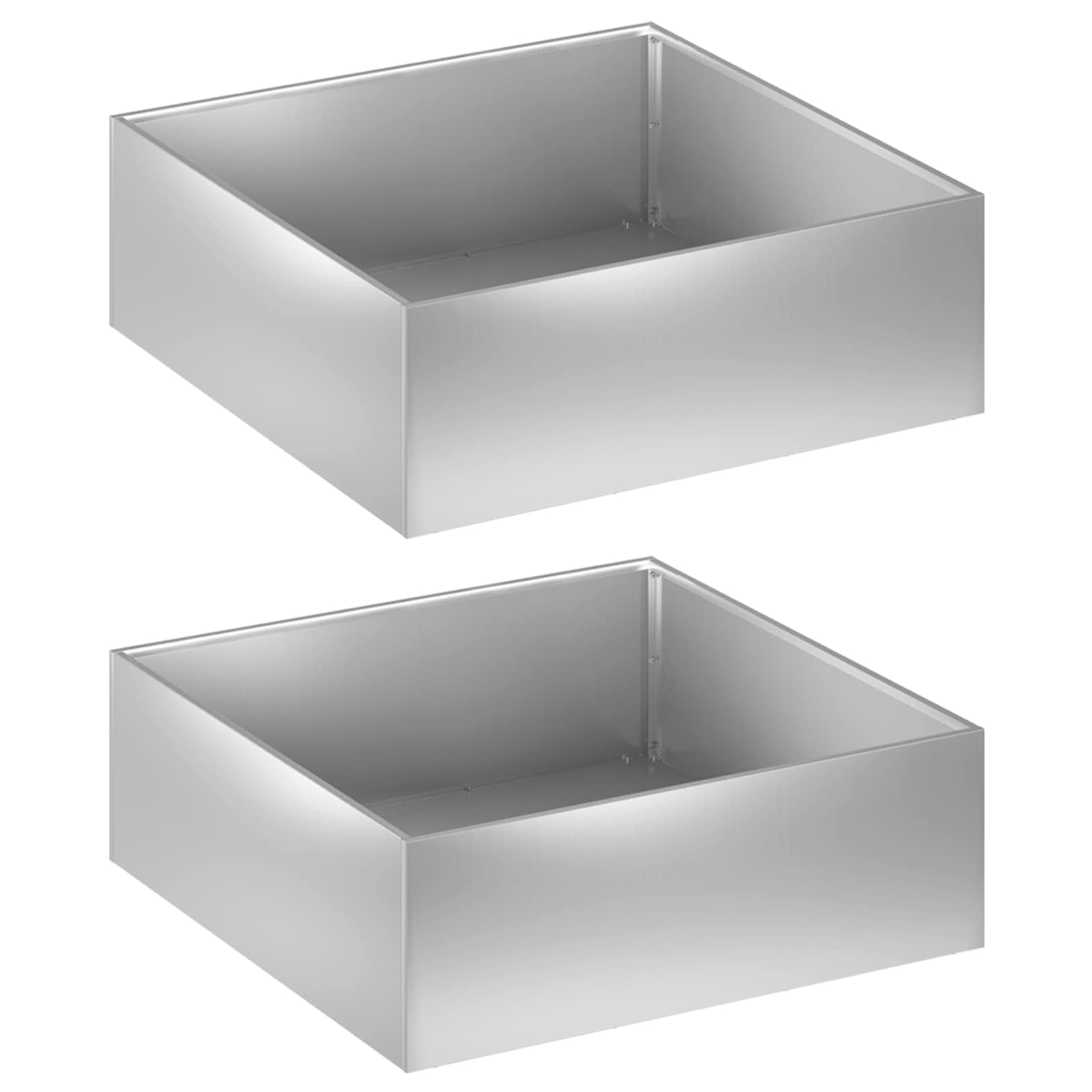 Kerti cserép 2 db ezüst 60 x 60 x 20 cm horganyzott acél
