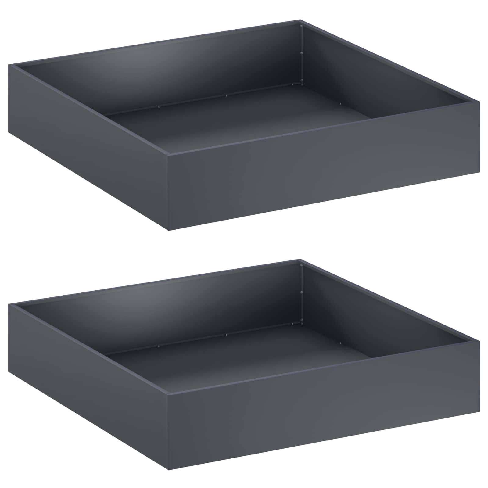 Kerti cserép 2 db antracitszürke 80 x 80 x 20 cm