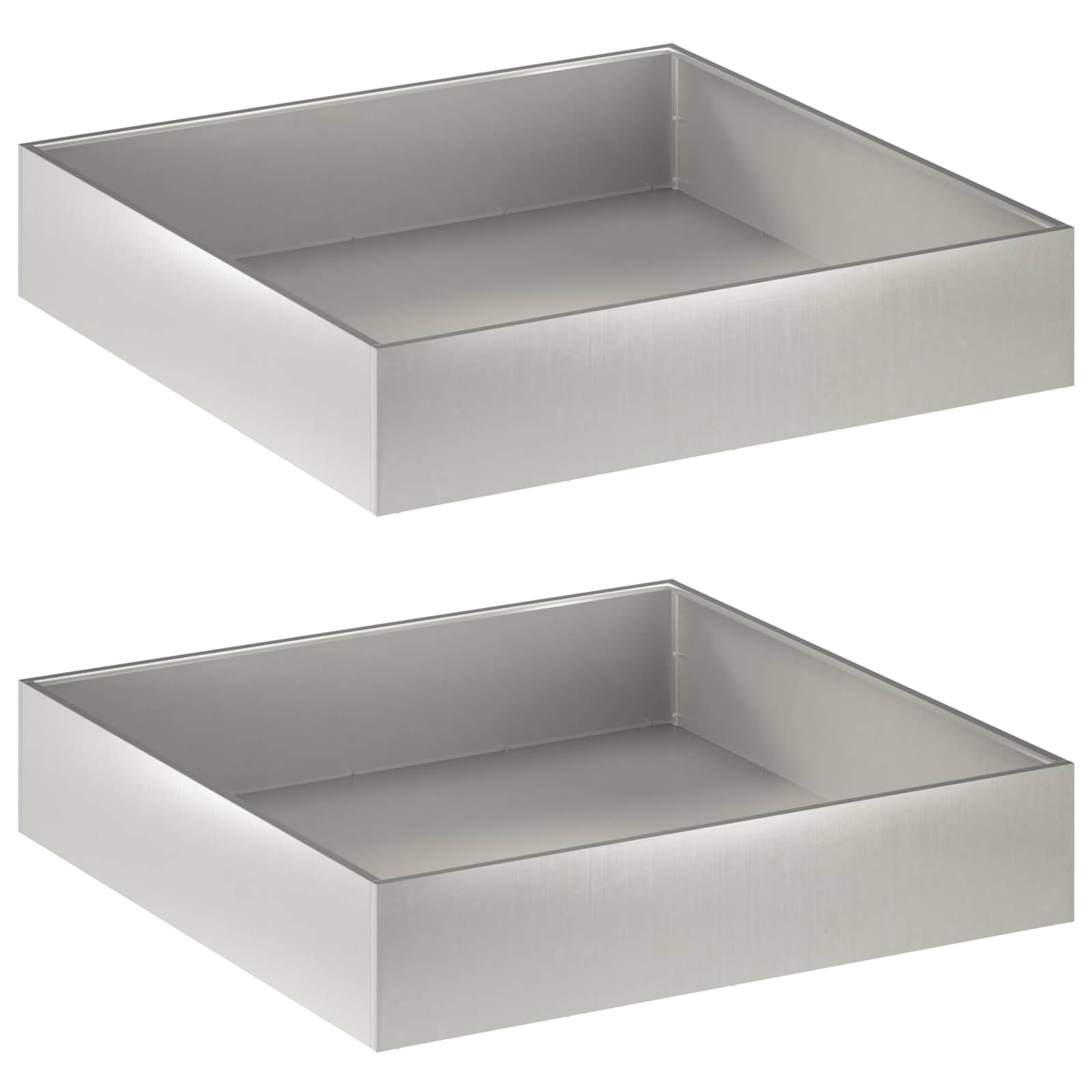 Kerti cserép 2 db ezüst 80 x 80 x 20 cm rozsdamentes acél