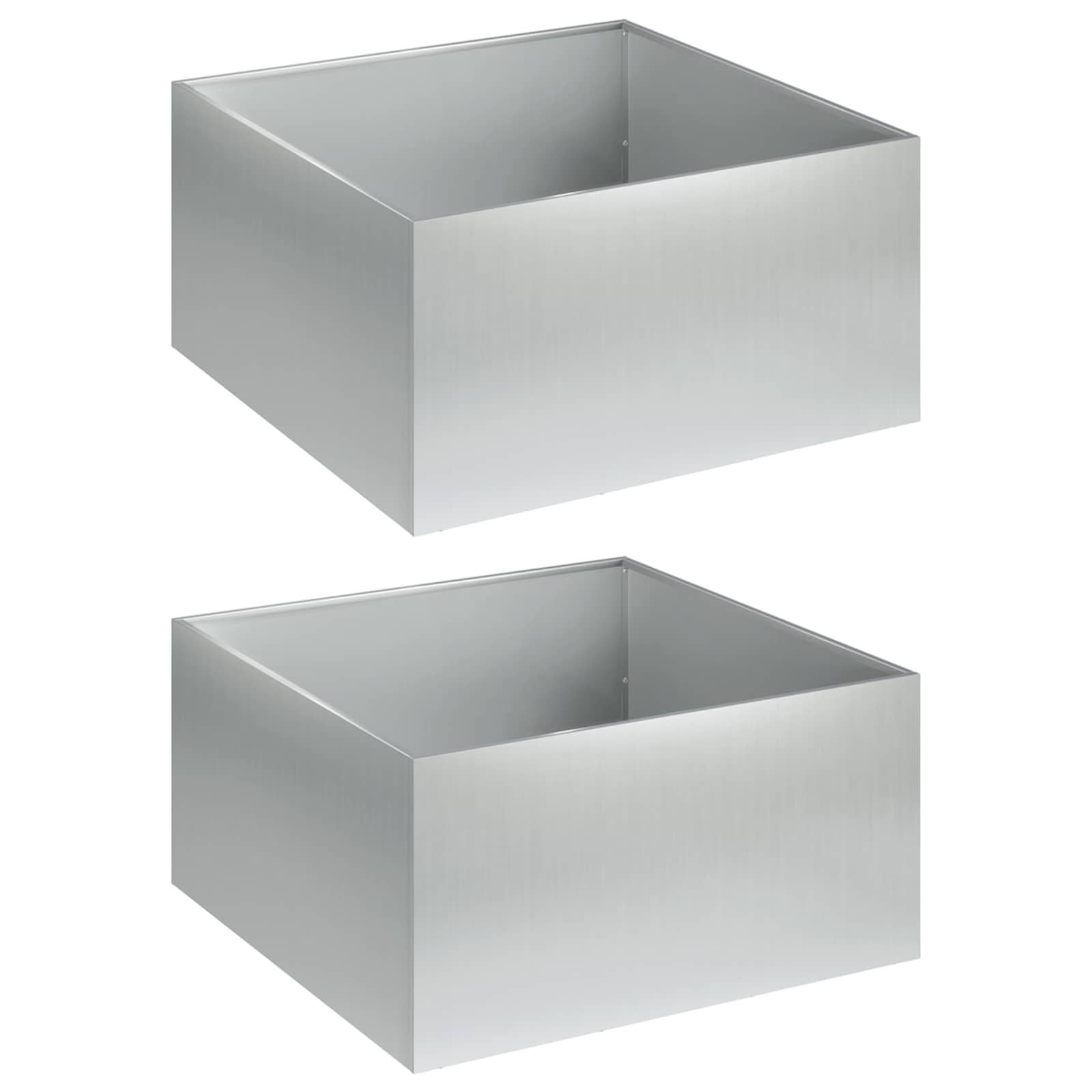 Kerti cserép 2 db ezüst 60 x 60 x 30 cm horganyzott acél