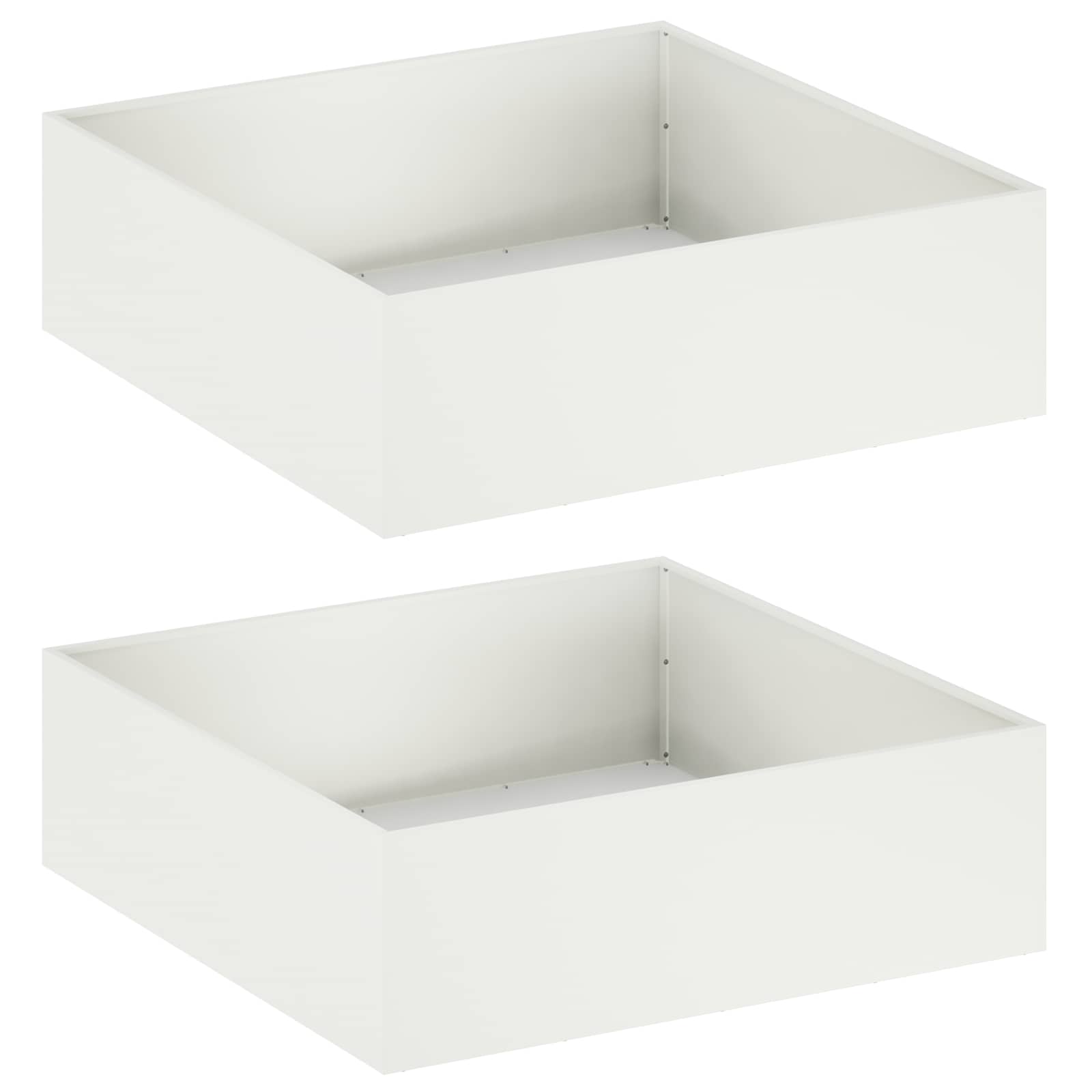 Kerti cserép 2 db fehér 80 x 80 x 30 cm hidegen hengerelt acél