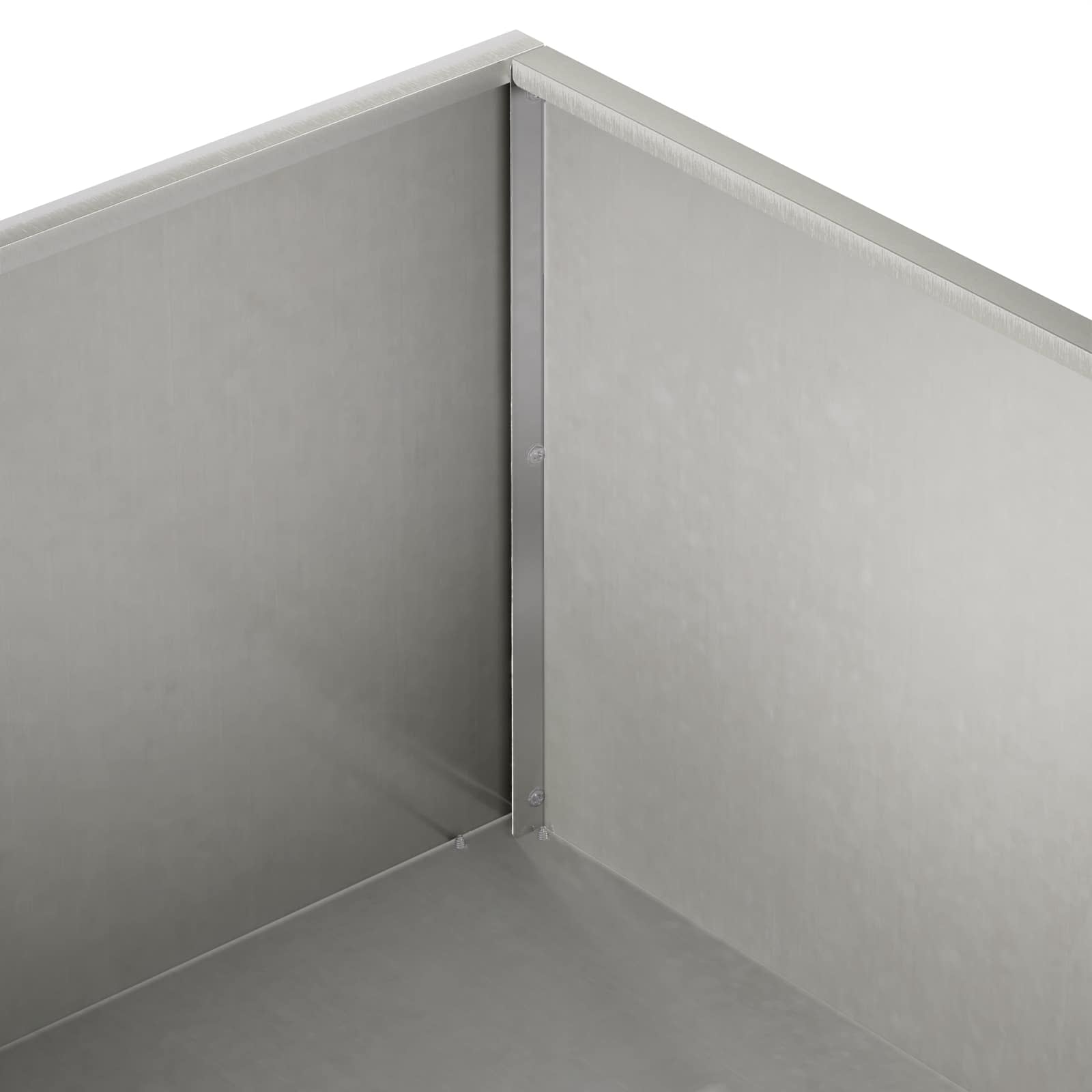 Kerti cserép 2 db ezüst 80 x 80 x 30 cm rozsdamentes acél