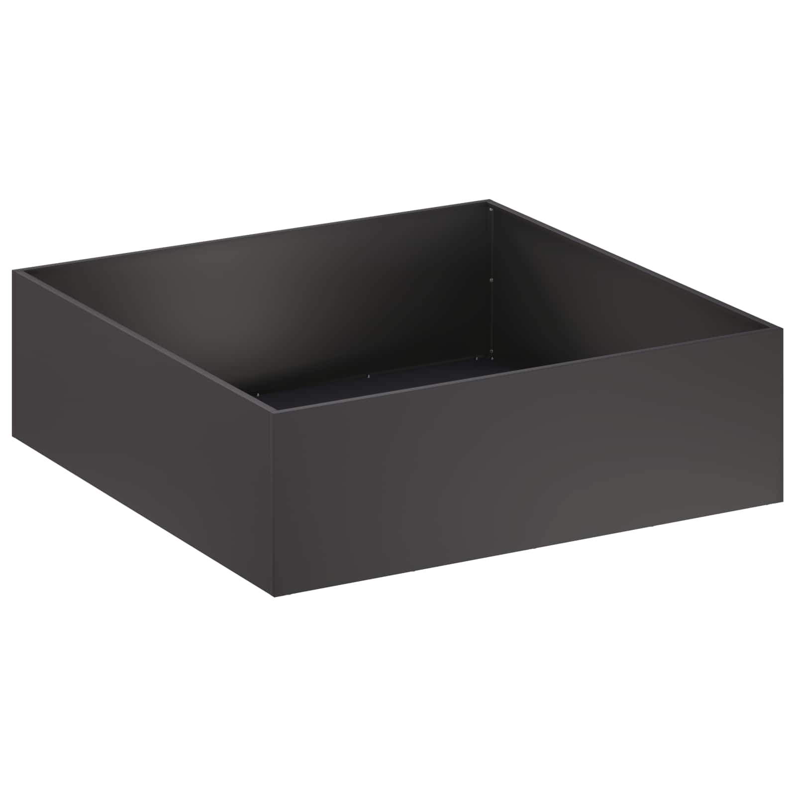 Kerti cserép fekete 100 x 100 x 30 cm hidegen hengerelt acél