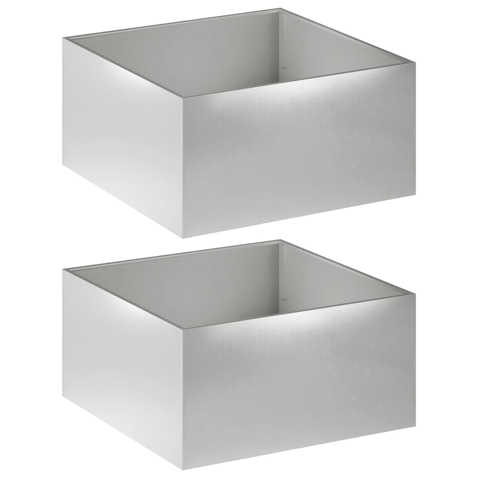 Kerti cserép 2 db ezüst 80 x 80 x 40 cm rozsdamentes acél