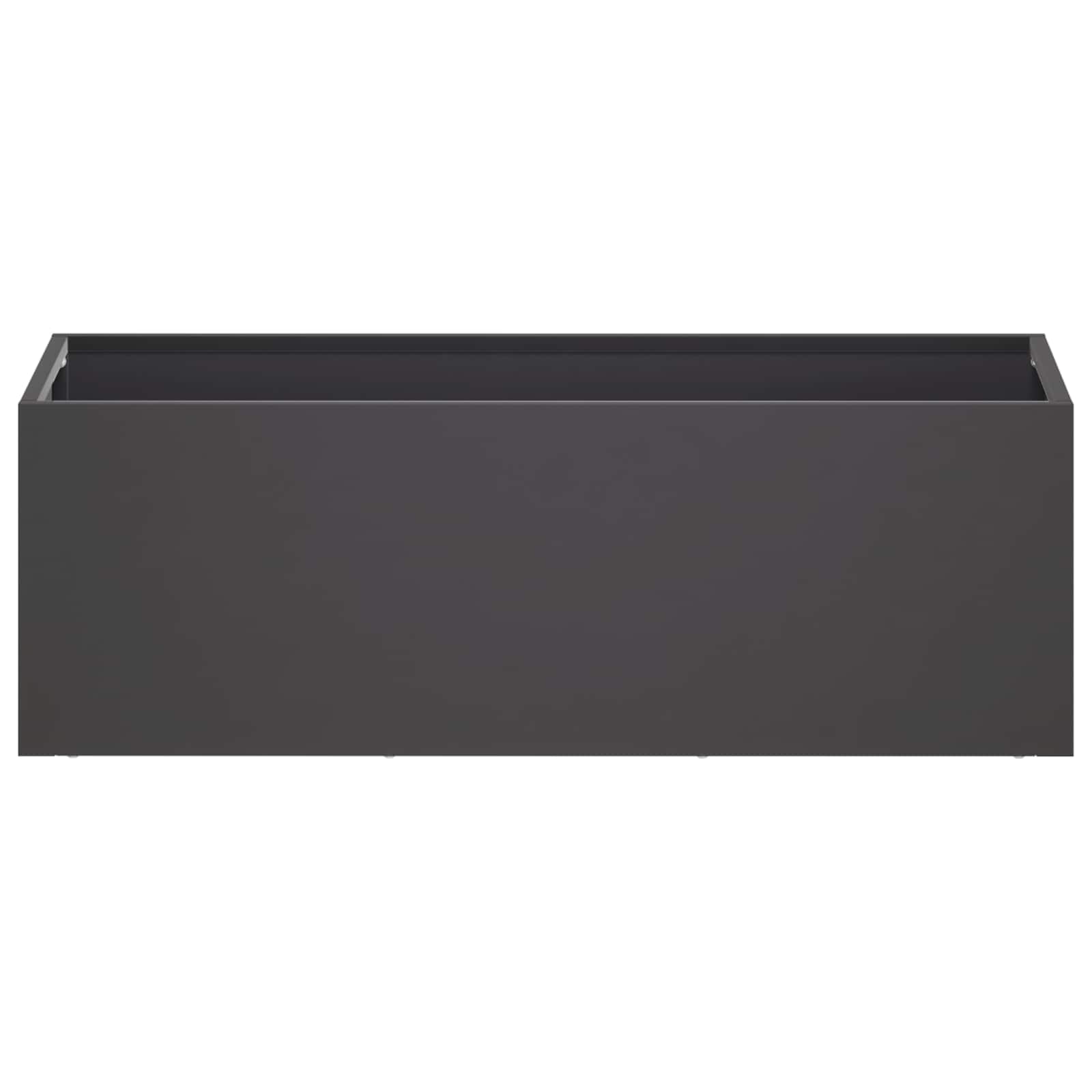 Kerti cserép fekete 60 x 20 x 20 cm hidegen hengerelt acél