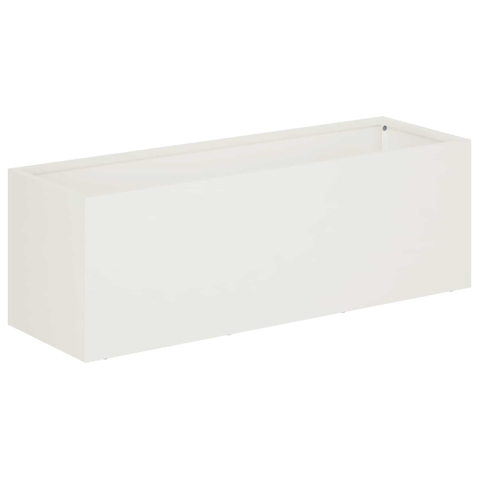 Kerti cserép fehér 60 x 20 x 20 cm hidegen hengerelt acél