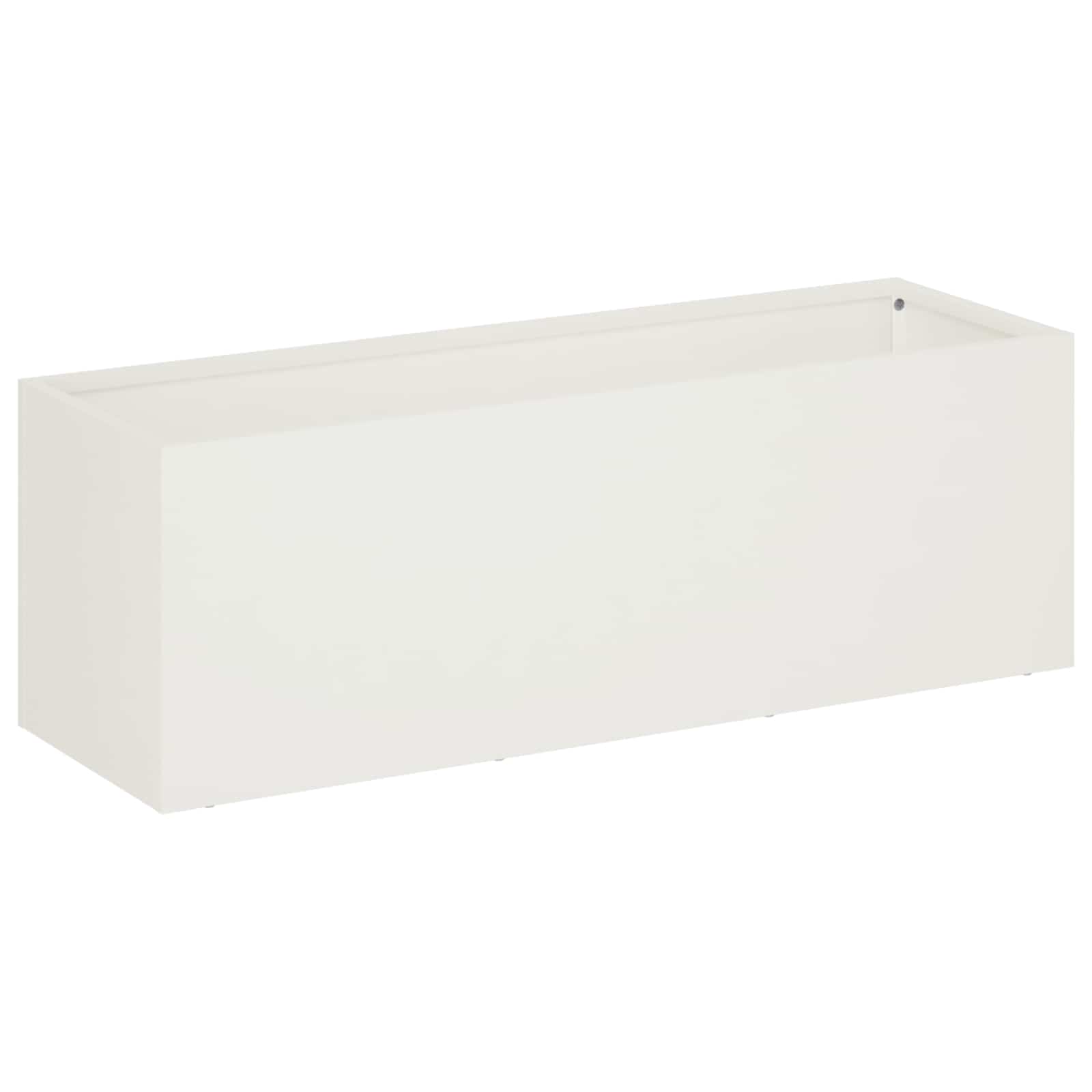 Kerti cserép 2 db fehér 60 x 20 x 20 cm hidegen hengerelt acél