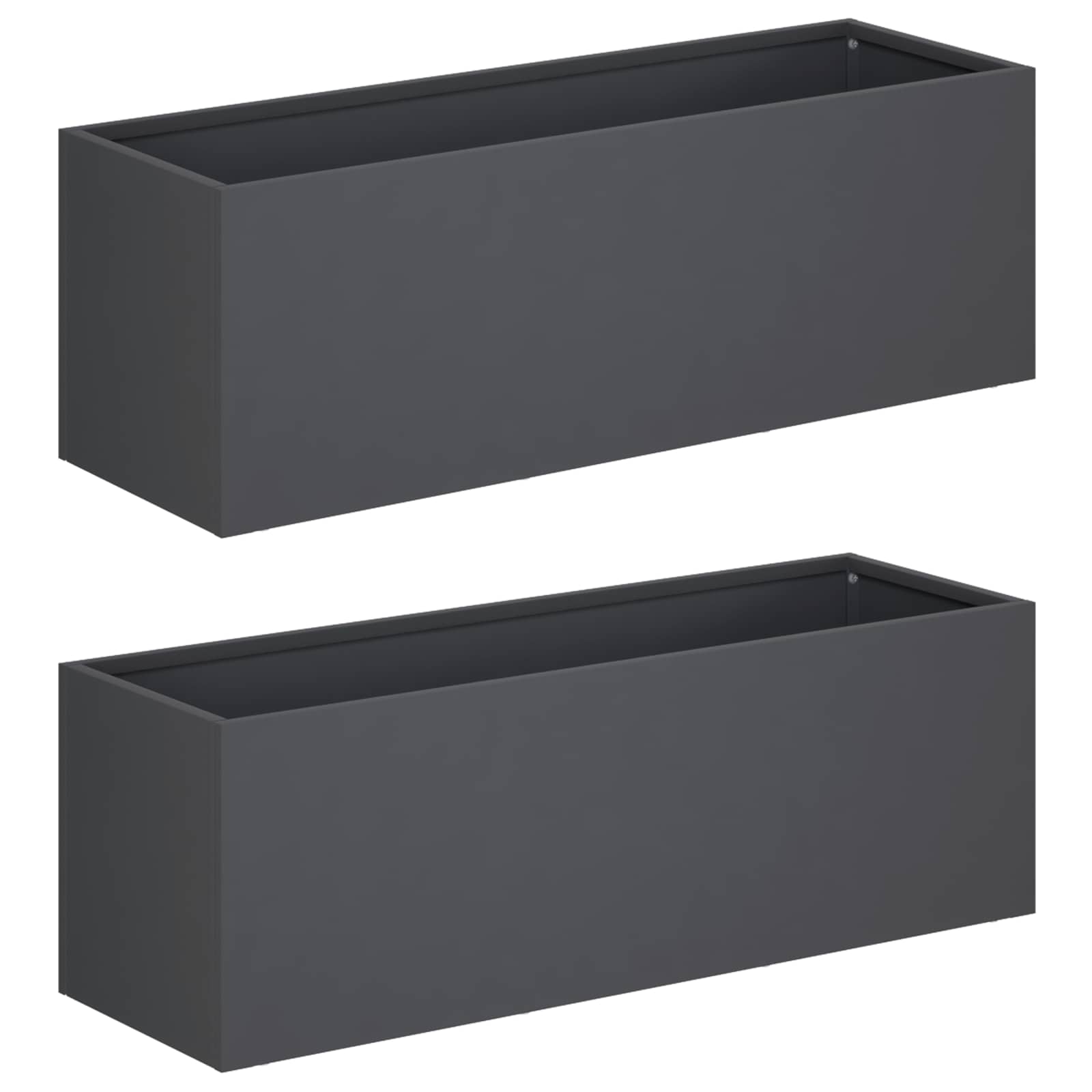 Kerti cserép 2 db antracitszürke 60 x 20 x 20 cm