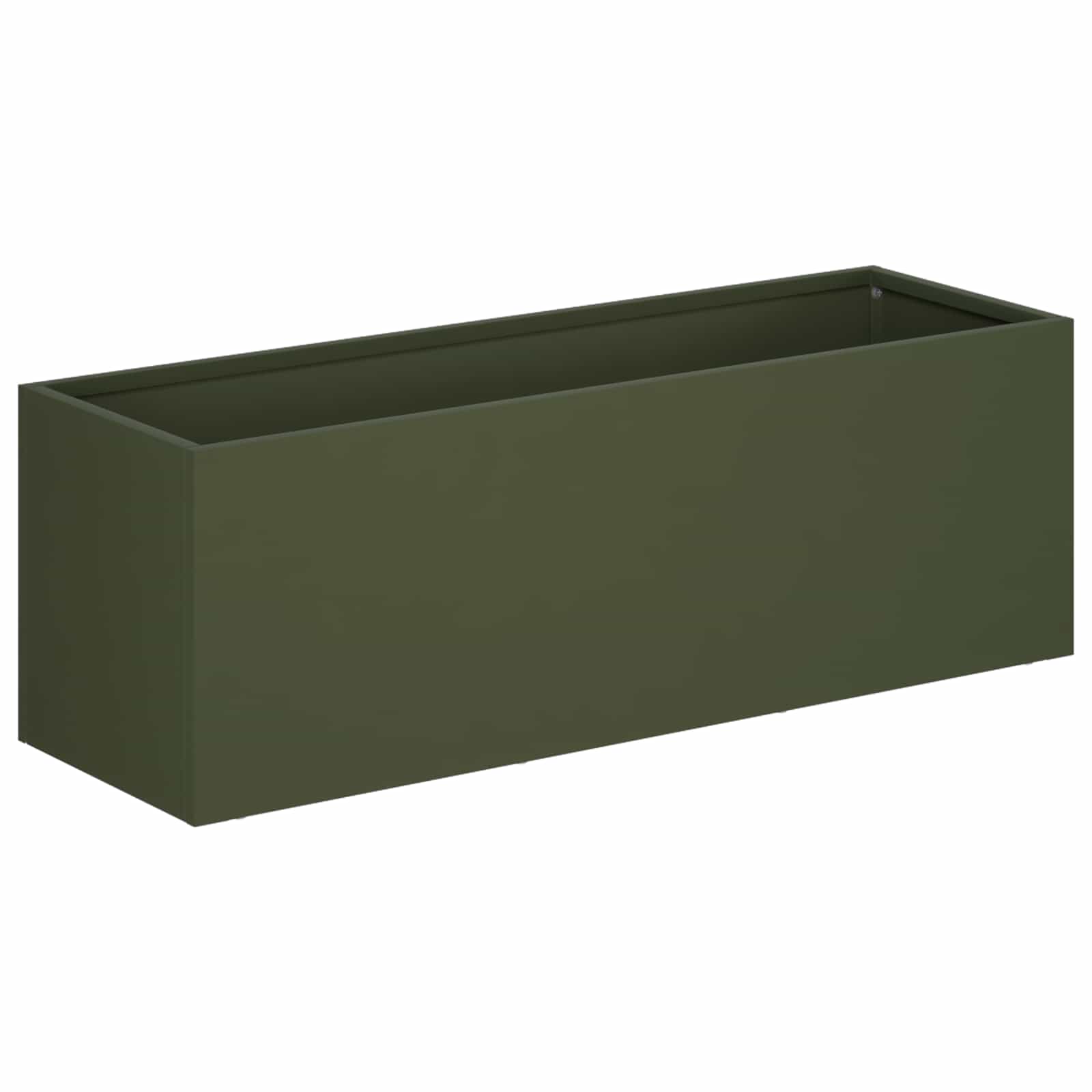 Kerti cserép olajzöld 60 x 20 x 20 cm hidegen hengerelt acél