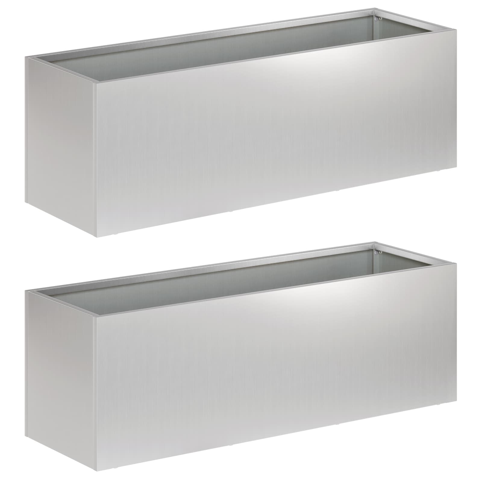 Kerti cserép 2 db ezüst 60 x 20 x 20 cm horganyzott acél