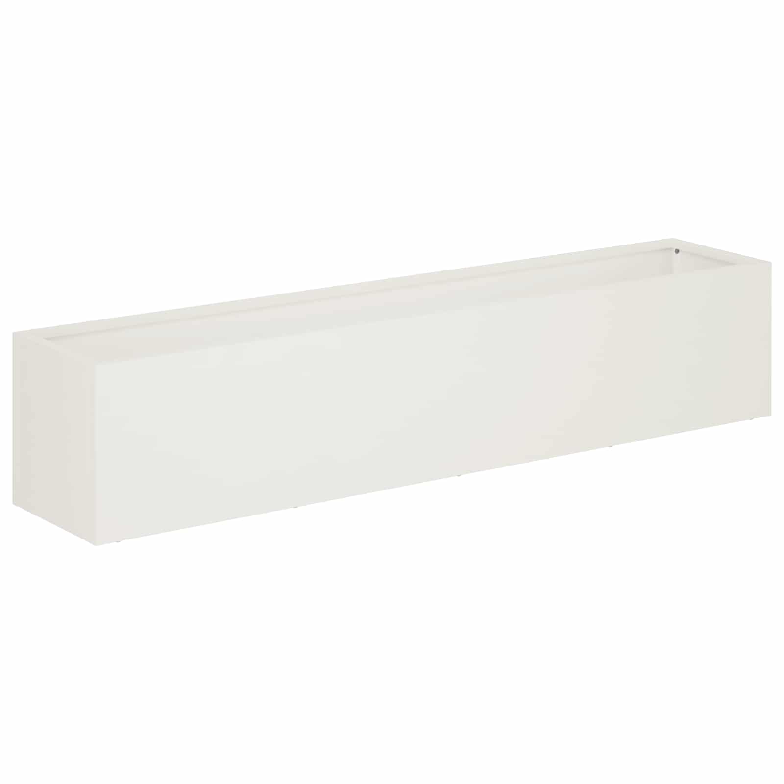 Kerti cserép 2 db fehér 80 x 20 x 20 cm hidegen hengerelt acél