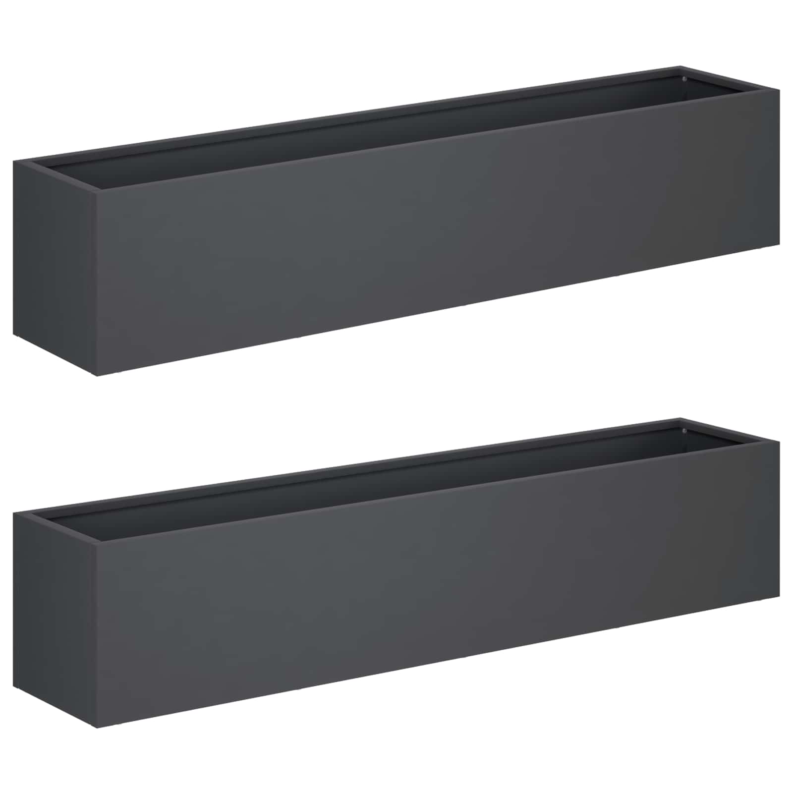 Kerti cserép 2 db antracitszürke 80 x 20 x 20 cm