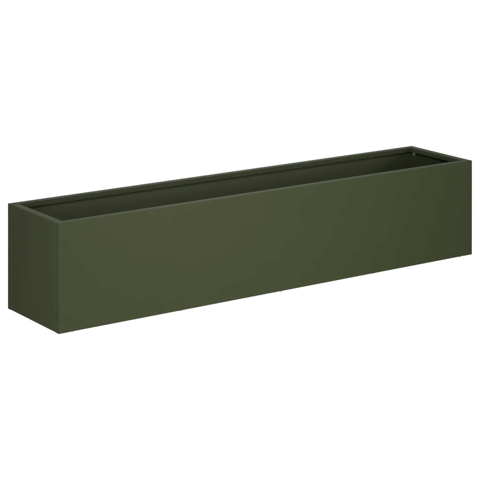 Kerti cserép olajzöld 80 x 20 x 20 cm hidegen hengerelt acél