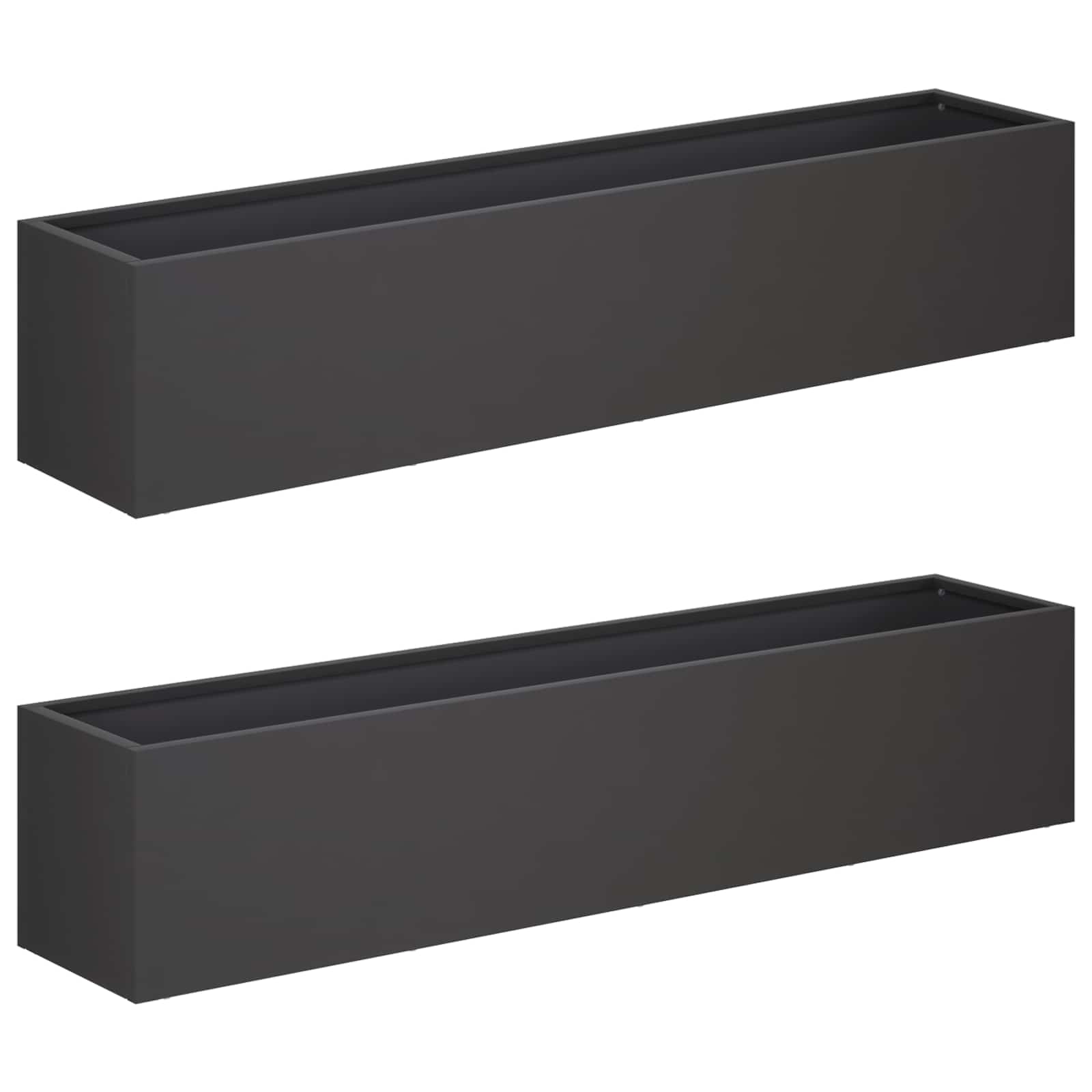 Kerti cserép 2 db fekete 100 x 20 x 20 cm