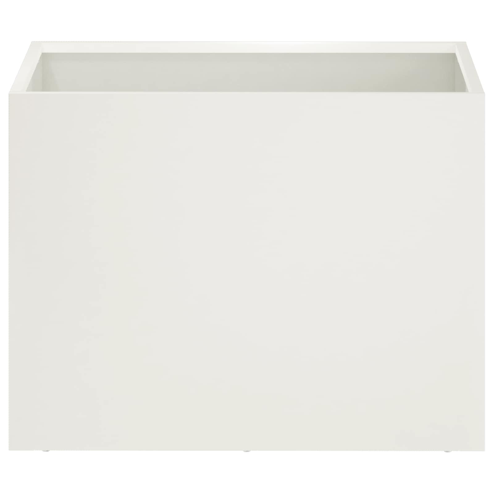 Kerti cserép 2 db fehér 40 x 30 x 30 cm hidegen hengerelt acél