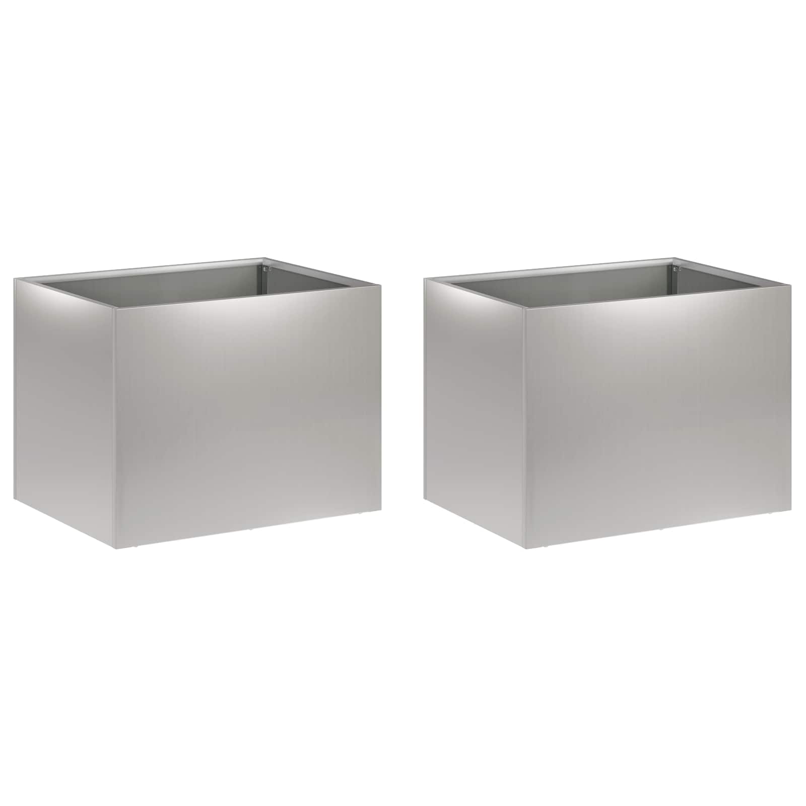 Kerti cserép 2 db ezüst 40 x 30 x 30 cm horganyzott acél