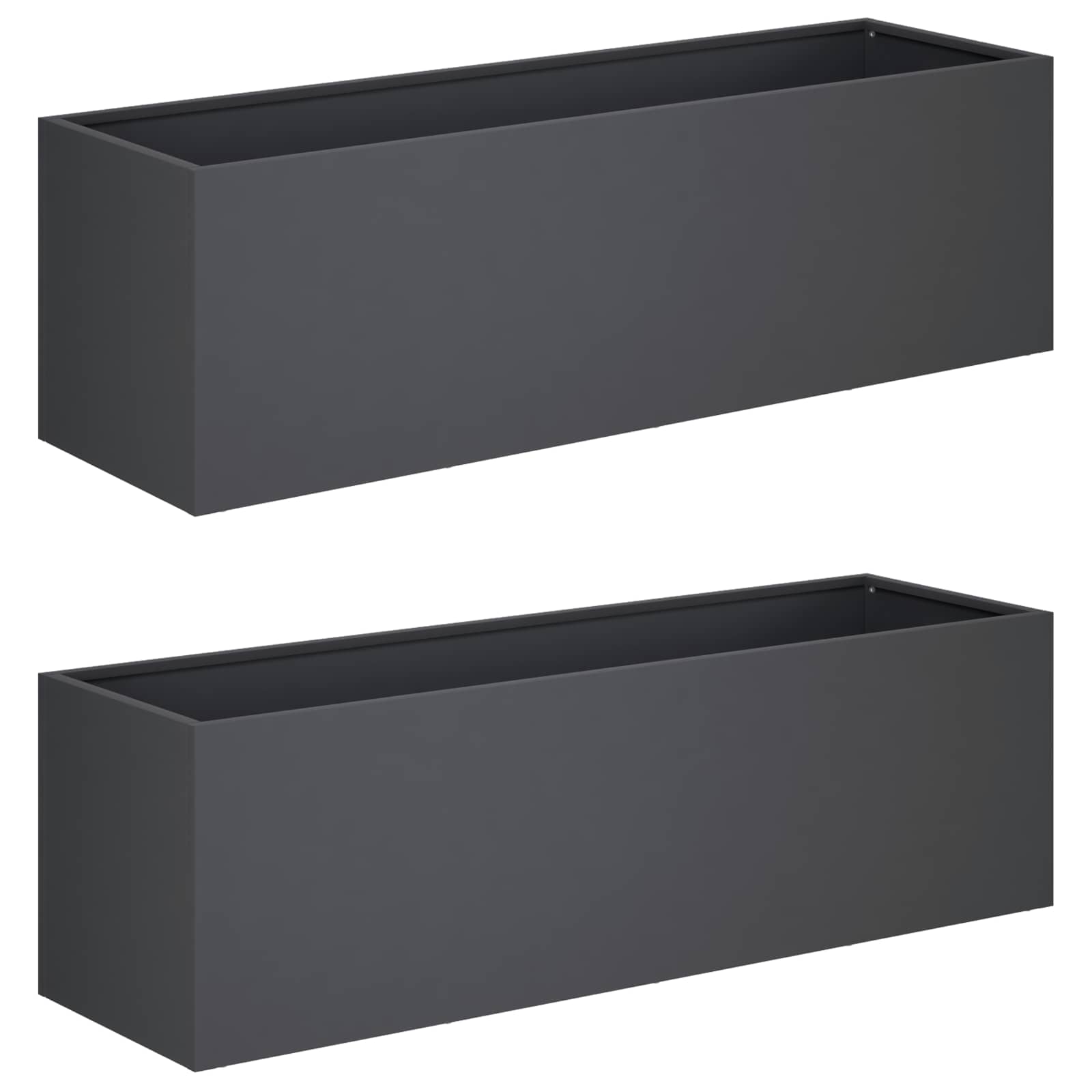 Kerti cserép 2 db antracitszürke 80 x 30 x 30 cm