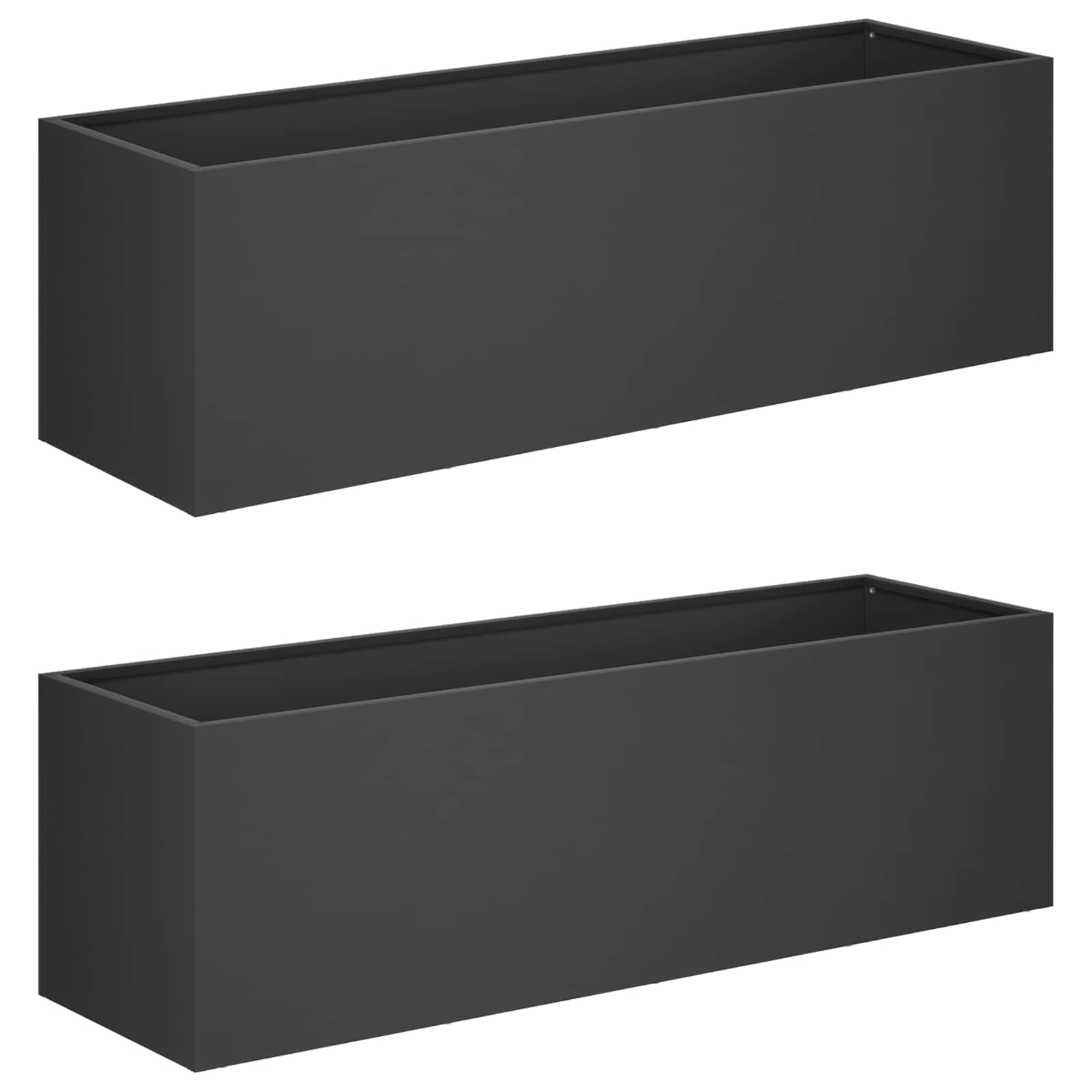 Kerti cserép 2 db fekete 100 x 30 x 30 cm