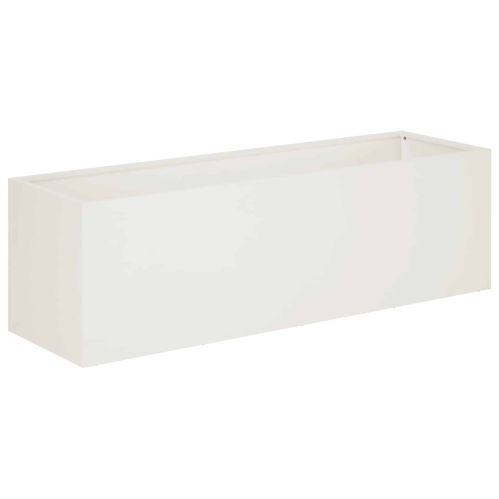 Kerti cserép 2 db fehér 100 x 30 x 30 cm hidegen hengerelt acél
