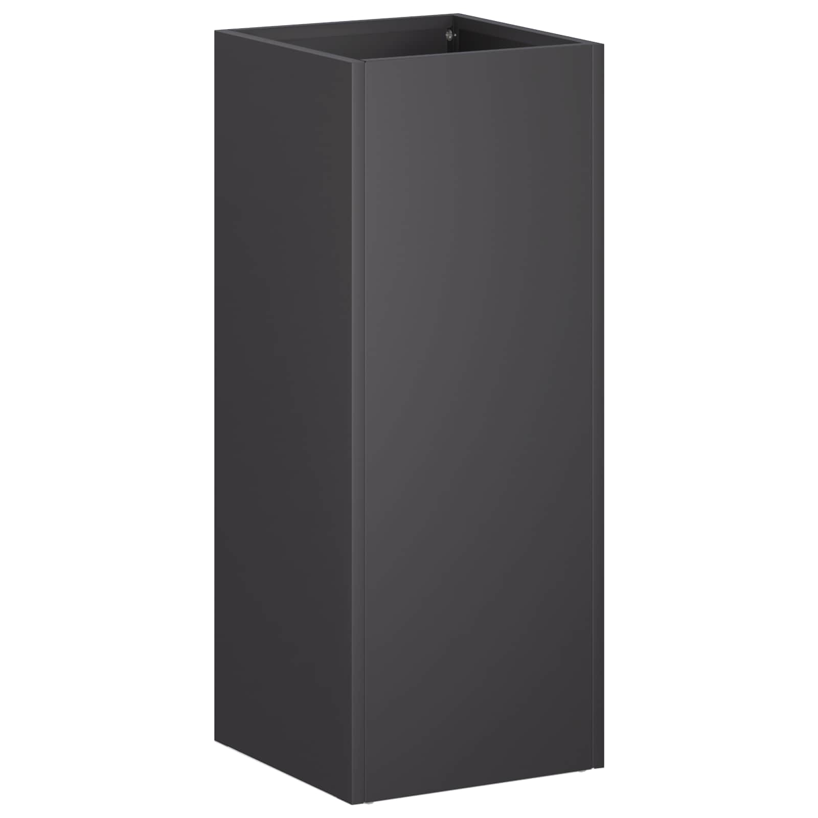 Kerti cserép 2 db fekete 20 x 20 x 50 cm hidegen hengerelt acél
