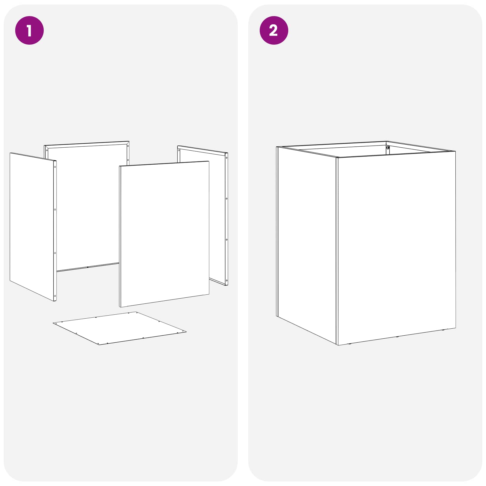 Kerti cserép ezüst 30 x 30 x 40 cm horganyzott acél