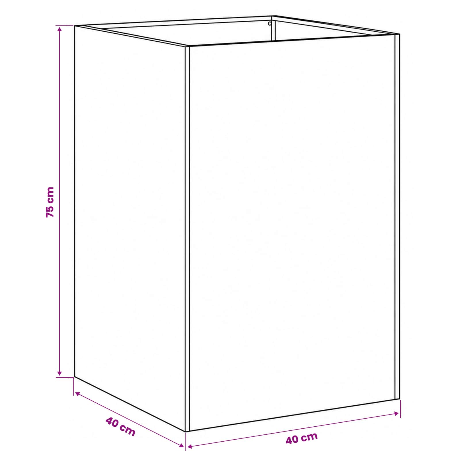 Kerti cserép 2 db olajzöld 40 x 40 x 75 cm