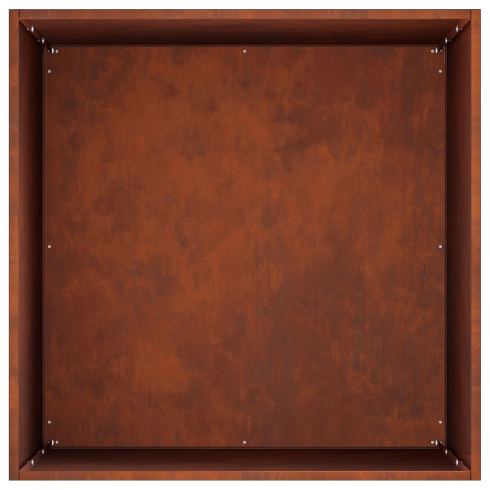 Kerti cserép rozsdás 40 x 40 x 75 cm időjárásálló acél