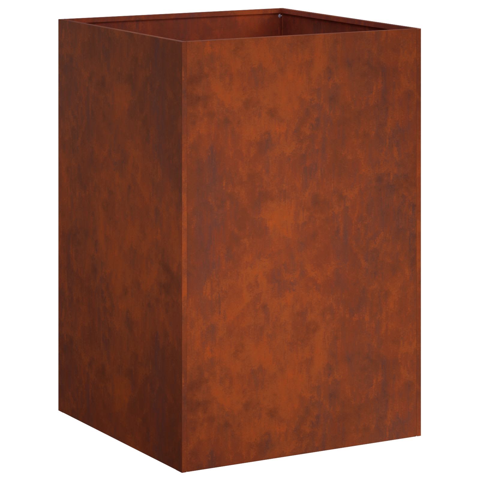 Kerti cserép rozsdás 50 x 50 x 75 cm időjárásálló acél