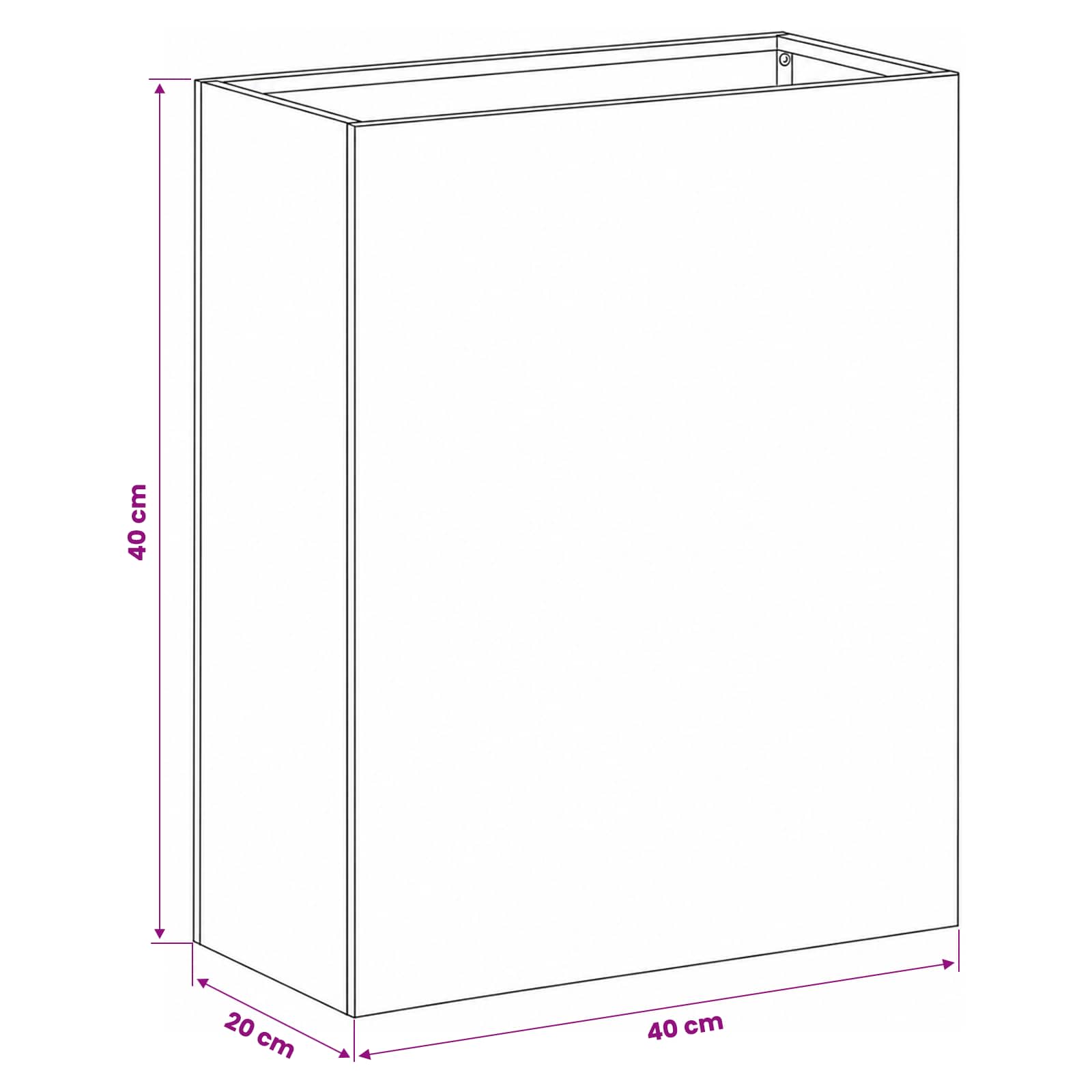 Kerti cserép 2 db ezüst 40 x 20 x 40 cm horganyzott acél