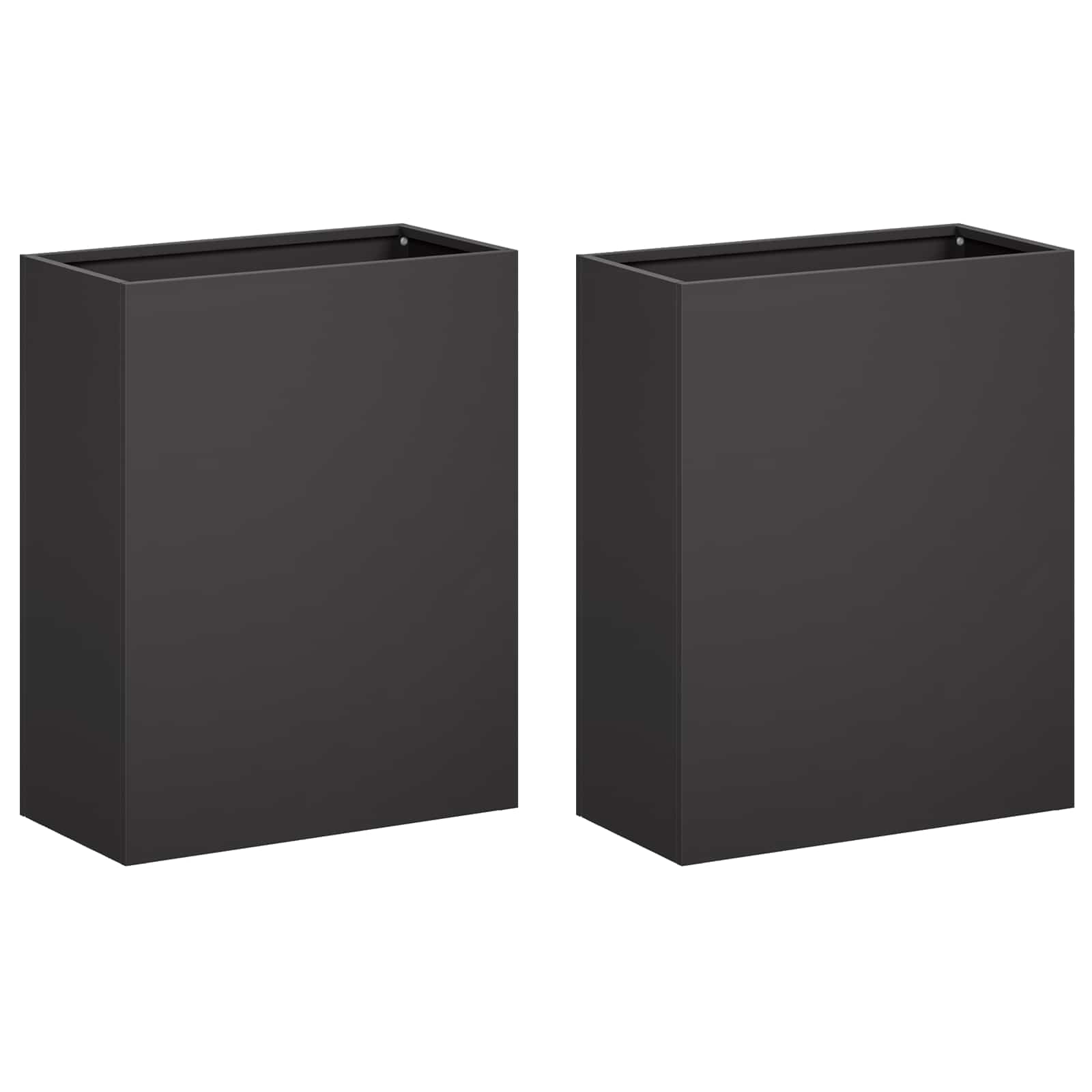 Kerti cserép 2 db fekete 40 x 20 x 50 cm hidegen hengerelt acél