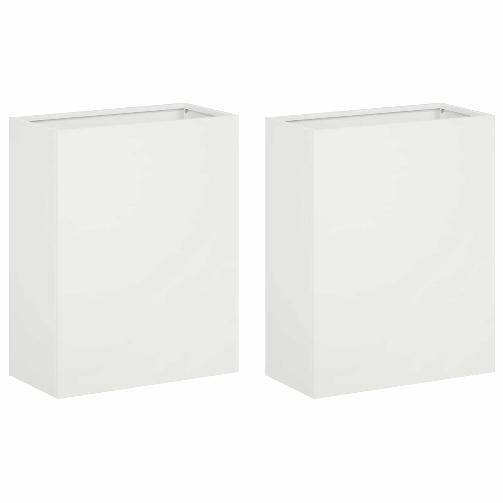 Kerti cserép 2 db fehér 40 x 20 x 50 cm hidegen hengerelt acél