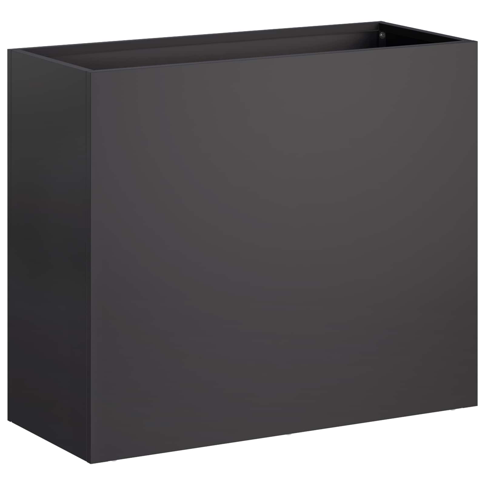 Kerti cserép fekete 50 x 20 x 40 cm hidegen hengerelt acél