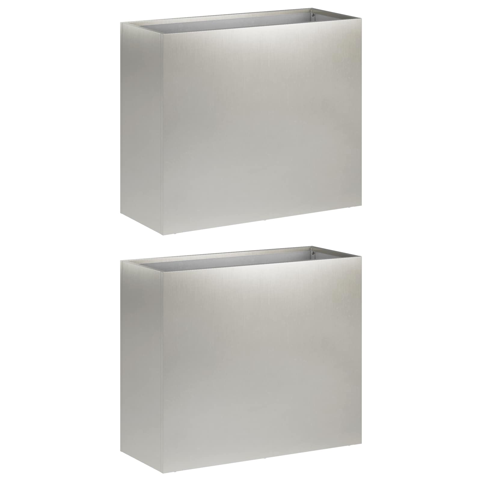 Kerti cserép 2 db ezüst 50 x 20 x 40 cm rozsdamentes acél
