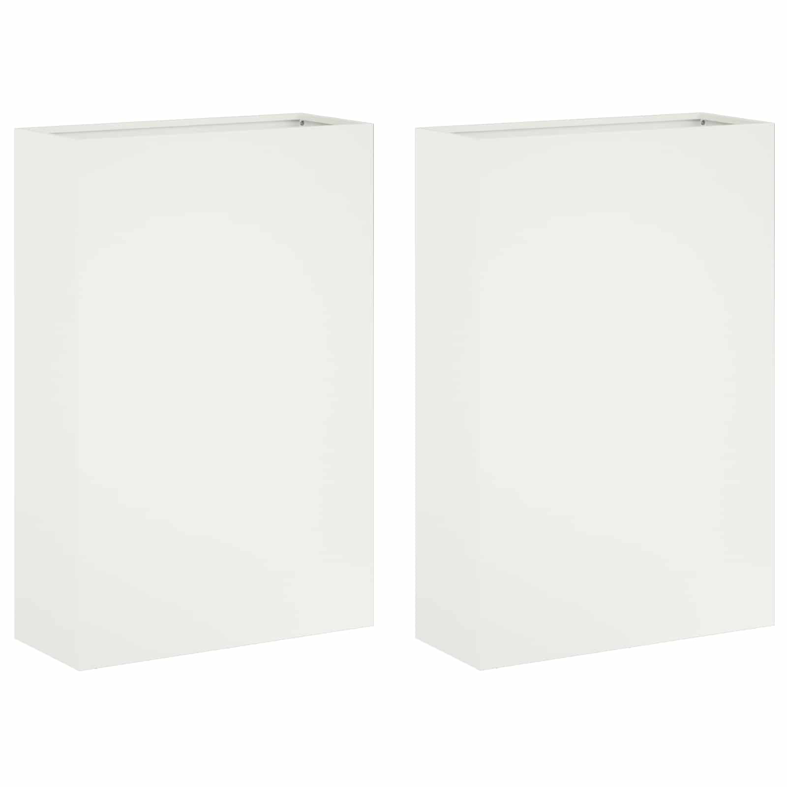 Kerti cserép 2 db fehér 50 x 20 x 75 cm hidegen hengerelt acél