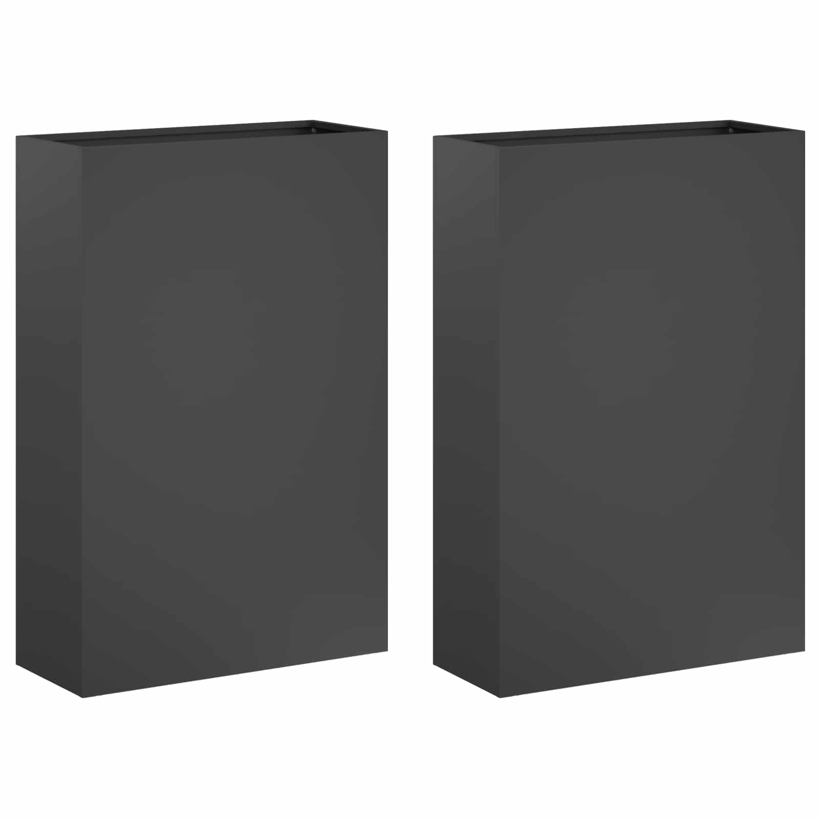 Kerti cserép 2 db antracitszürke 50 x 20 x 75 cm