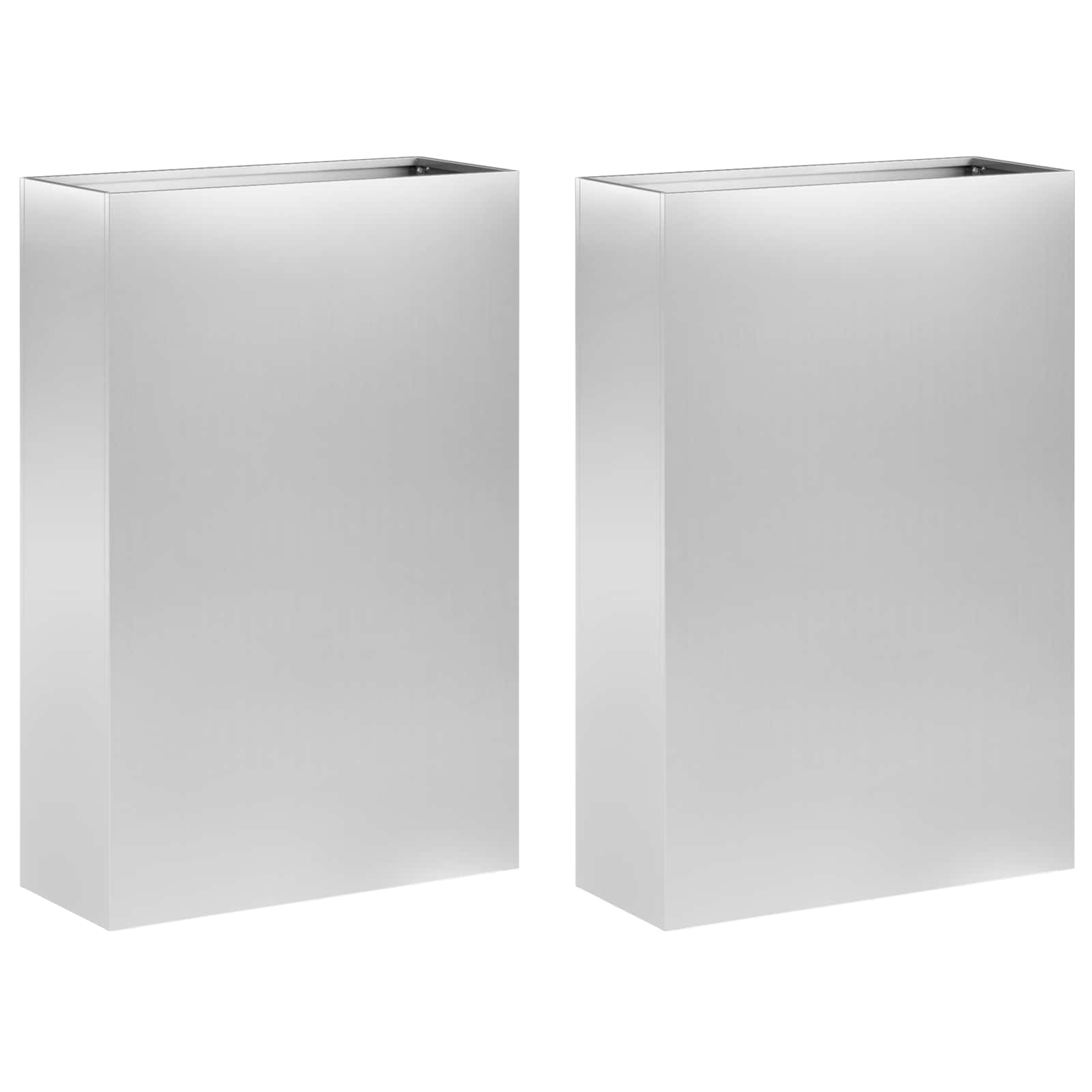 Kerti cserép 2 db ezüst 50 x 20 x 75 cm horganyzott acél