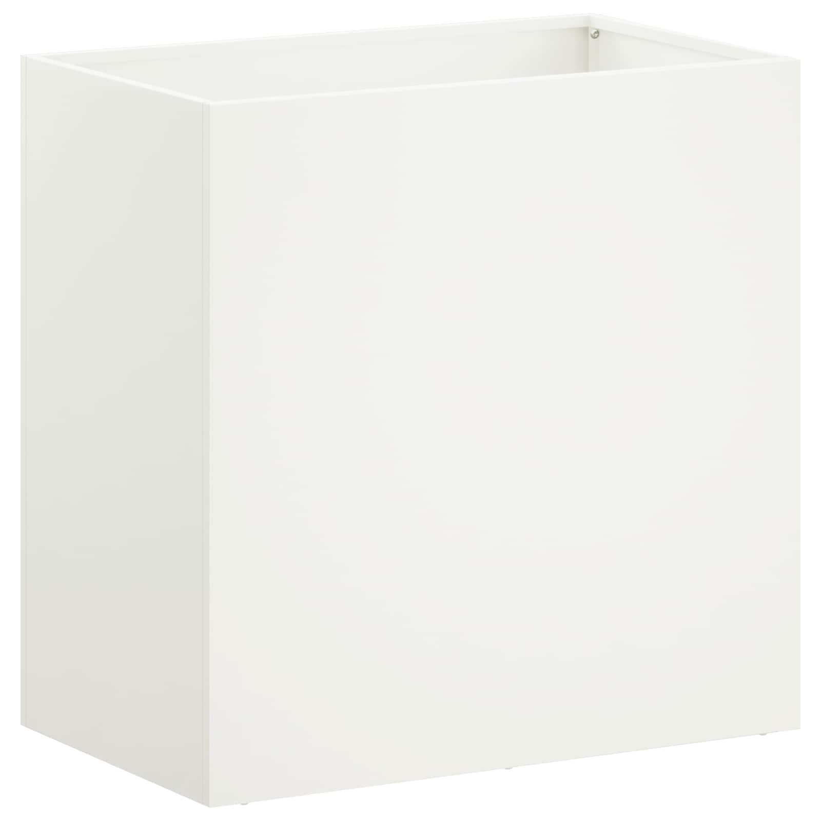 Kerti cserép 2 db fehér 50 x 30 x 40 cm hidegen hengerelt acél