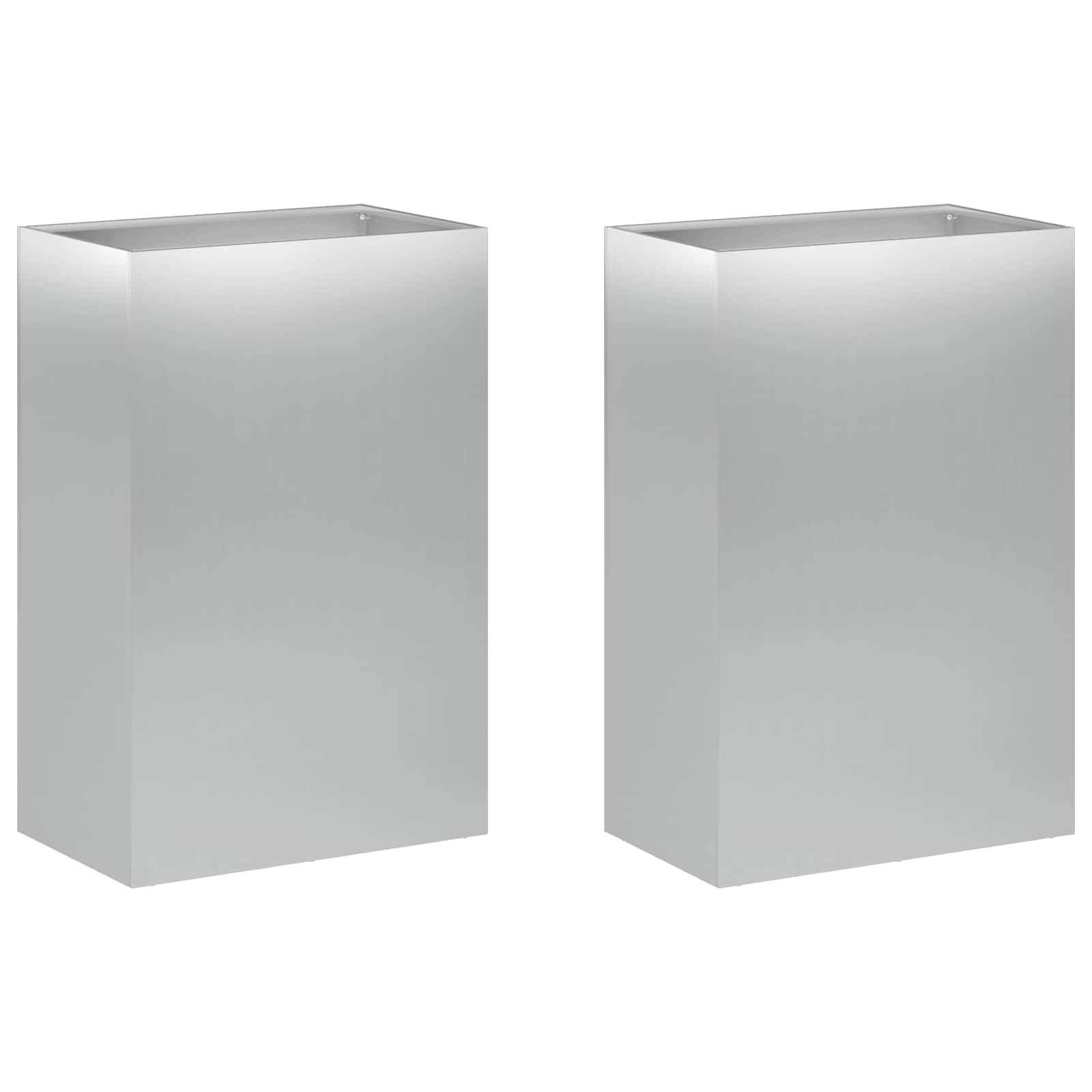Kerti cserép 2 db ezüst 50 x 30 x 75 cm horganyzott acél