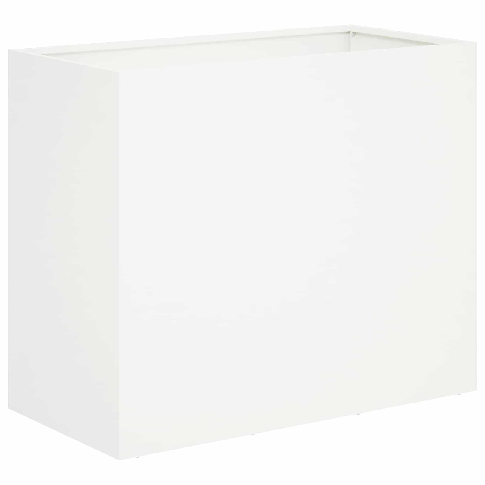 Kerti cserép 2 db fehér 60 x 30 x 50 cm hidegen hengerelt acél