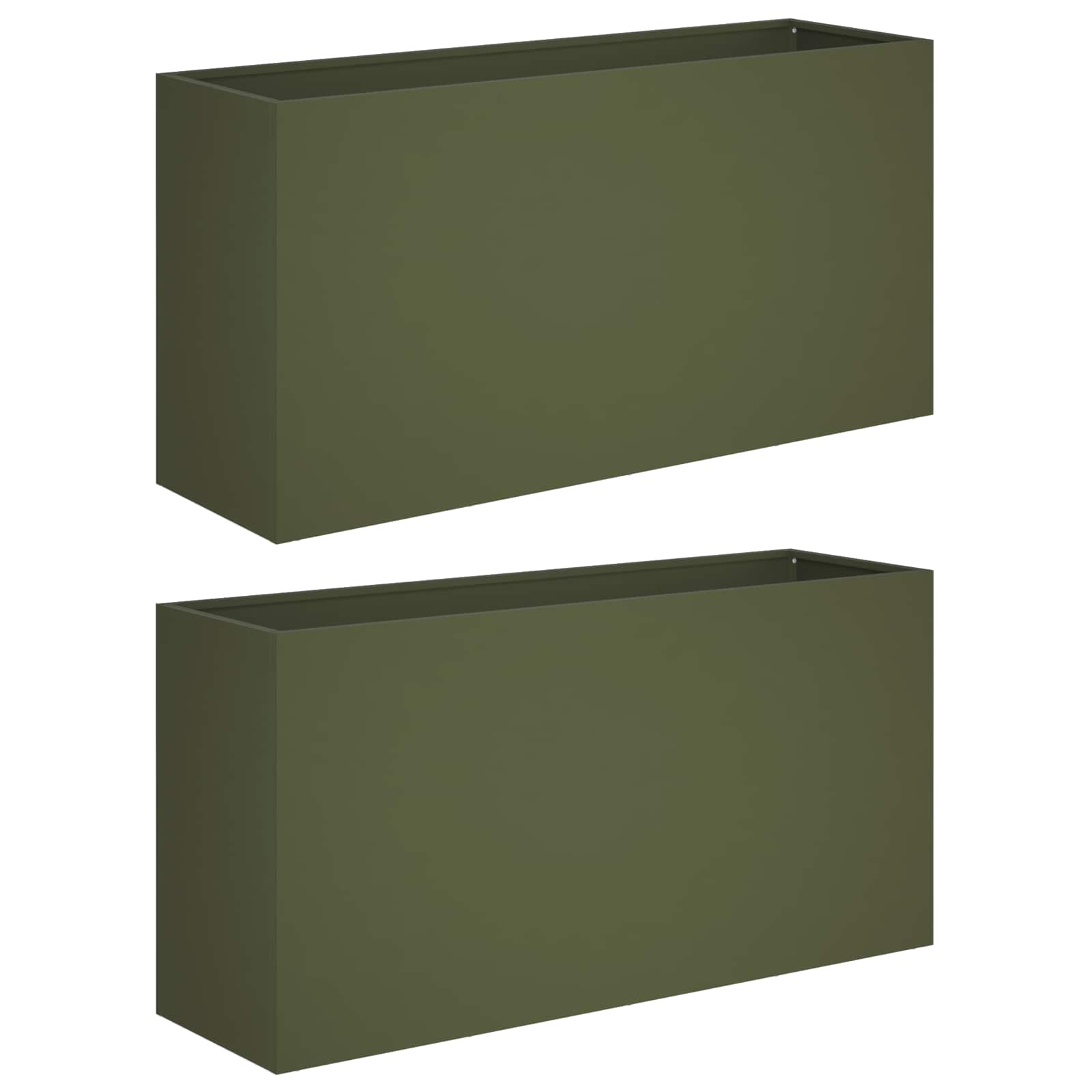 Kerti cserép 2 db olajzöld 100 x 30 x 40 cm