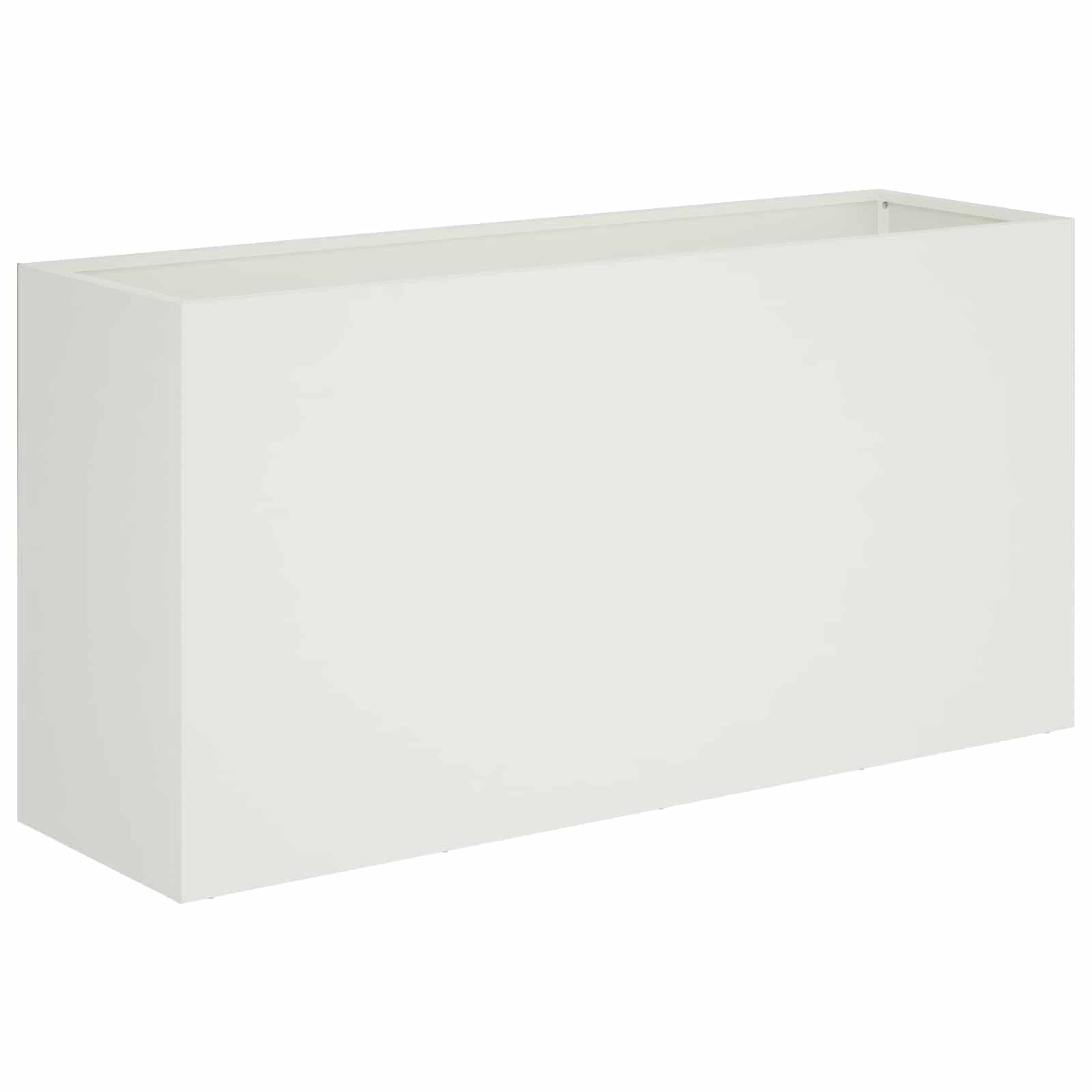 Kerti cserép 2 db fehér 100 x 30 x 50 cm hidegen hengerelt acél