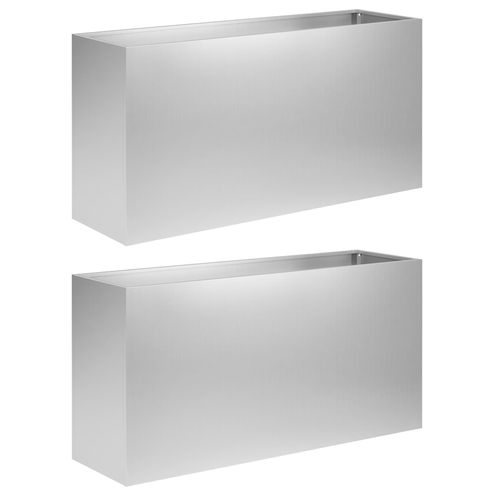 Kerti cserép 2 db ezüst 100 x 30 x 50 cm horganyzott acél