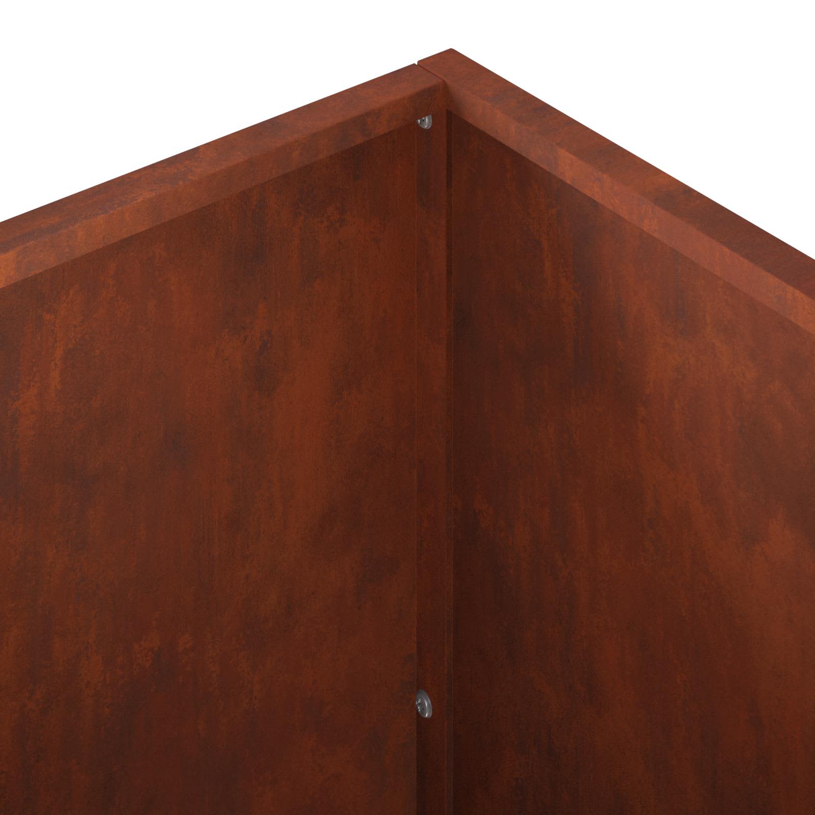Kerti cserép 2 db rozsdás 100 x 30 x 50 cm időjárásálló acél