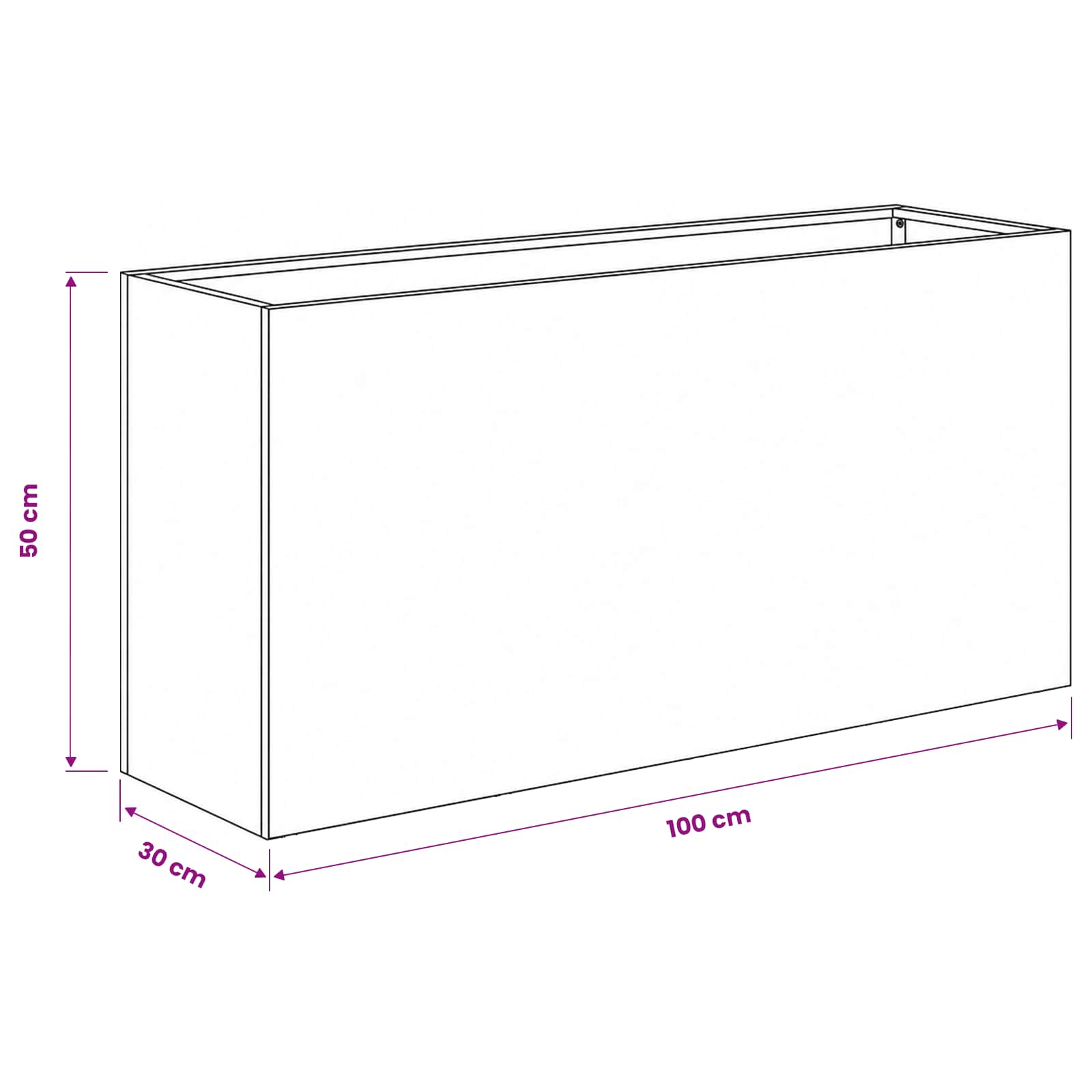 Kerti cserép 2 db rozsdás 100 x 30 x 50 cm időjárásálló acél