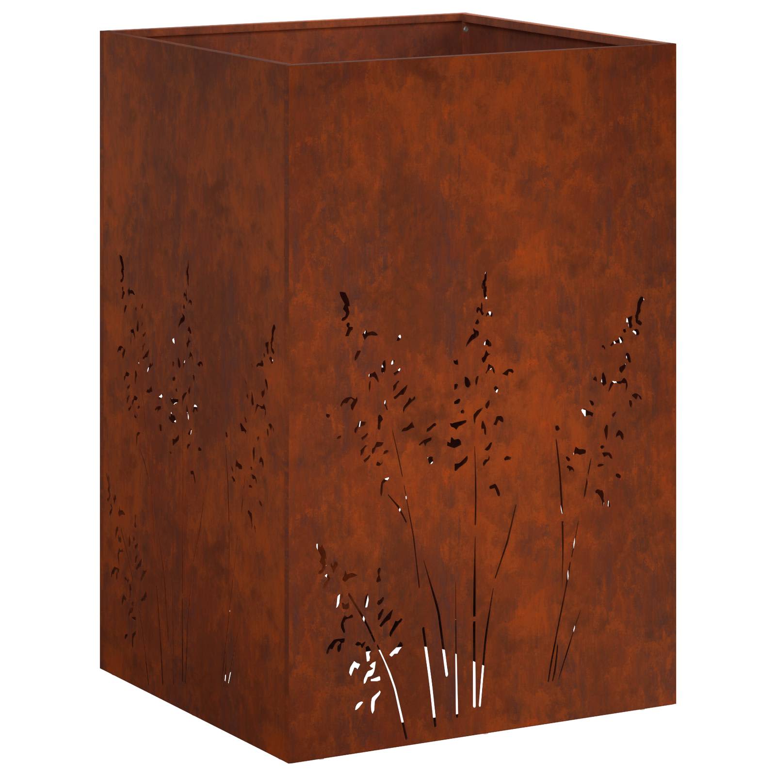 Kerti cserép rozsdás 50 x 50 x 75 cm időjárásálló acél