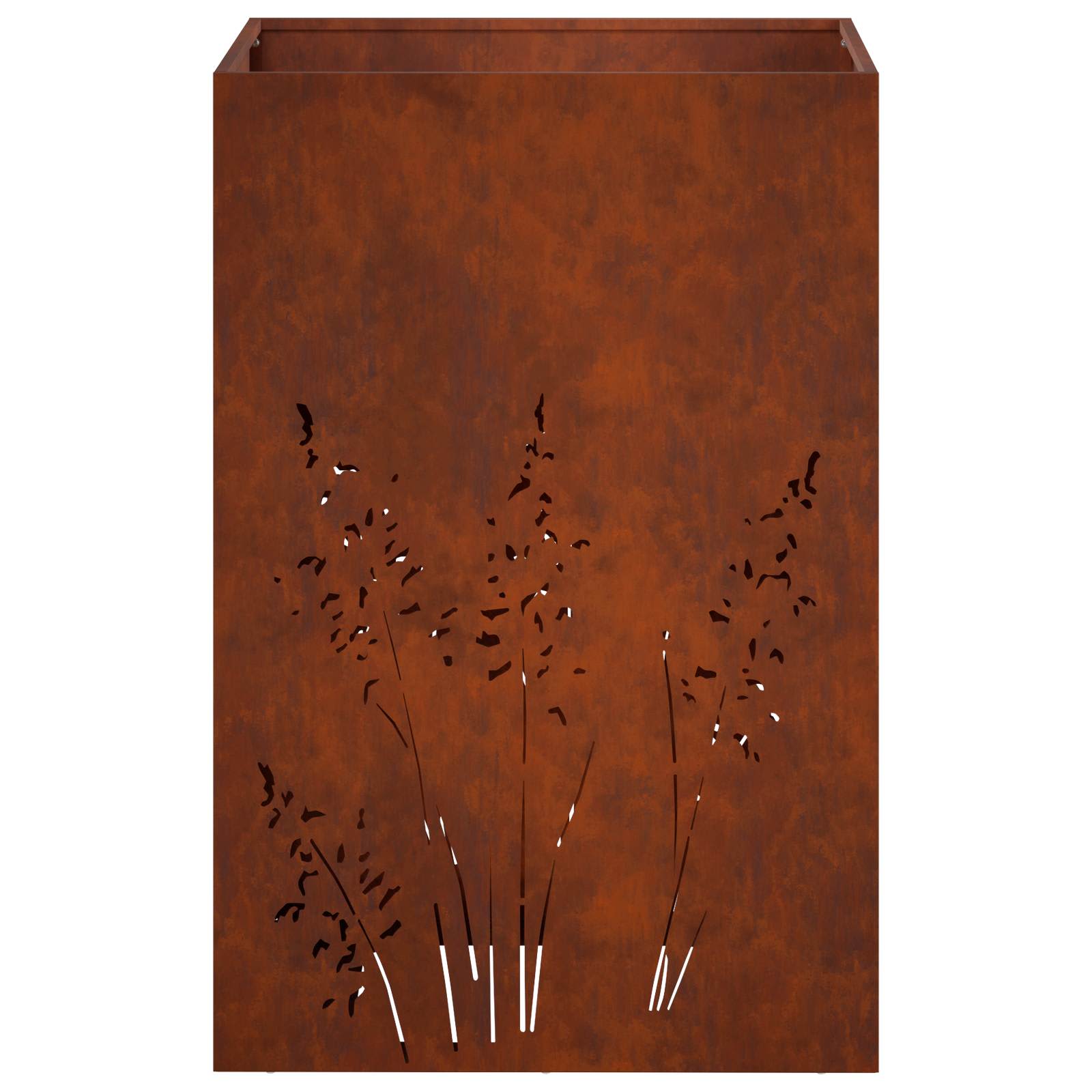 Kerti cserép 2 db rozsdás 50 x 50 x 75 cm időjárásálló acél