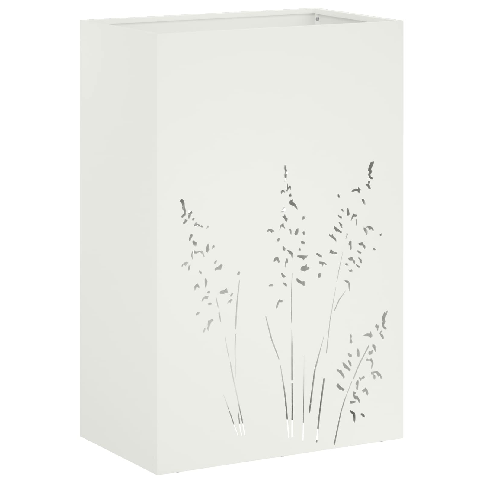 Kerti cserép 2 db fehér 50 x 30 x 75 cm hidegen hengerelt acél